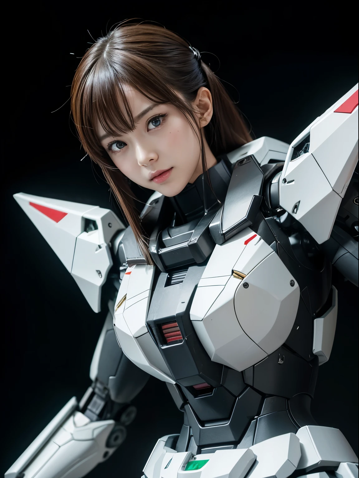 Super detailed, advanced details, high quality, 最high quality, High resolution, 1080p, hard disk, beautiful,(gundam),beautifulサイボーグの女性,Mecha cyborg girl,battle mode,Mecha body girl,彼女は未来的なgundamメカを身に着けています