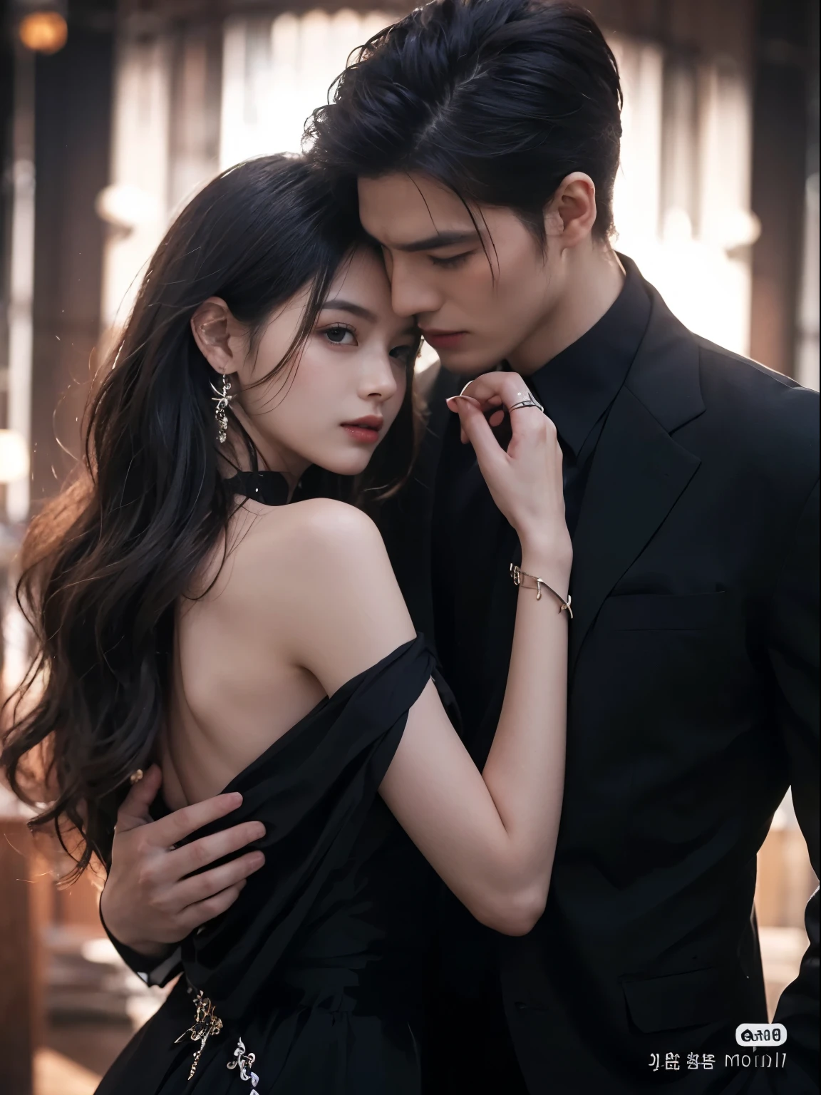 A man and girl，primitive, Masterpiece, ultra fine photos, Best quality, Ultra-high resolution, Realistic, Sunny, full-body portraits, Amazing man, Dynamic posture, exquisite face, Vibrant eyes,  Very detailed background, Detailed face, detailed tidy background, Gorgeous, High detail skin, Realistic skin details, Visible pores, Clear focus, volume fog, 8K  UHD, Digital SLR, High quality, filmgrain, Fair skin, Realism，（（（Handsome man and beautiful girl：1.4）））