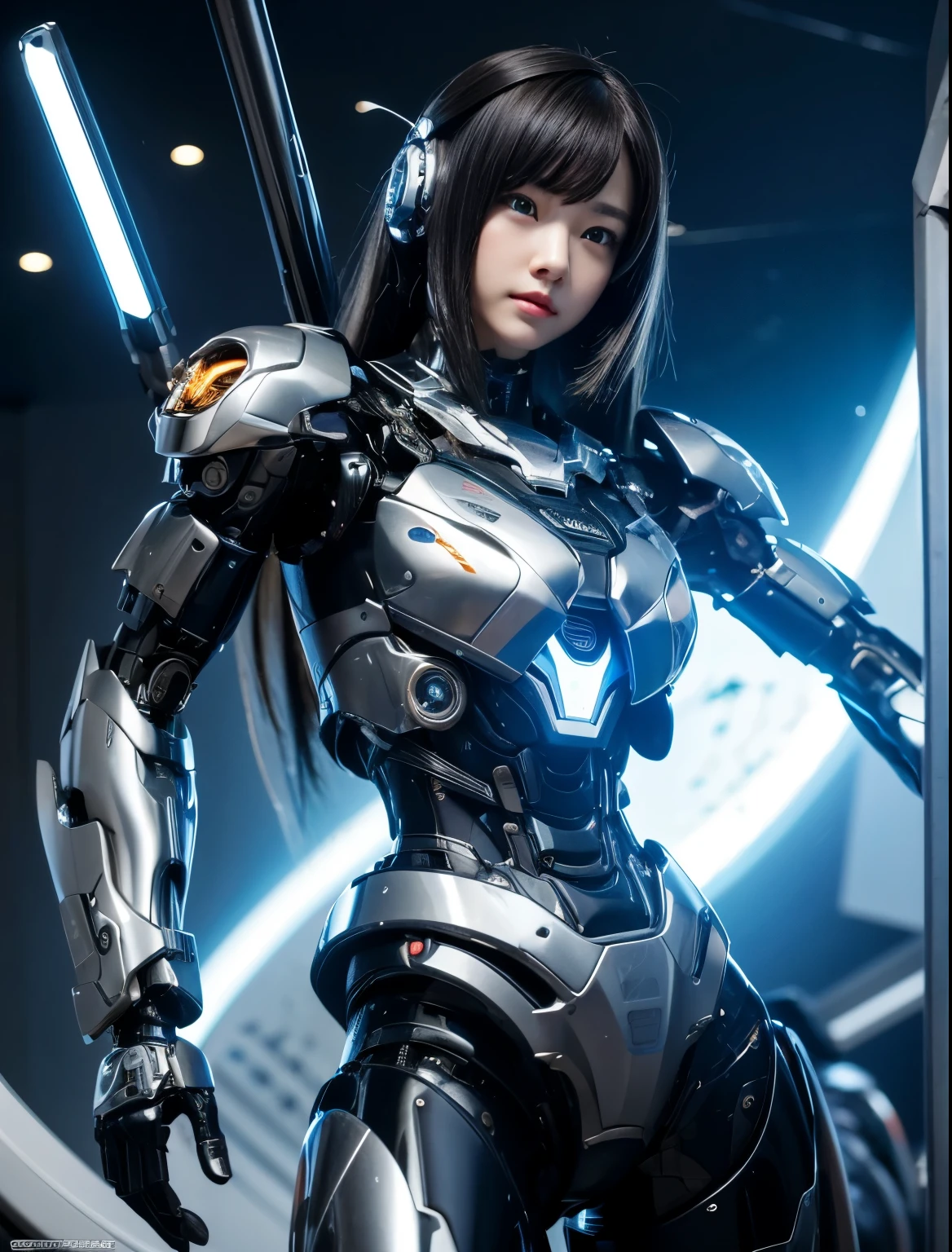 Super detailed, advanced details, high quality, 最high quality, High resolution, 1080p, hard disk, beautiful,(cyborg),beautifulcyborg女性,メカcyborgガール,battle mode,Mecha body girl,彼女は武器を備えた戦闘cyborgメカを身に着けています