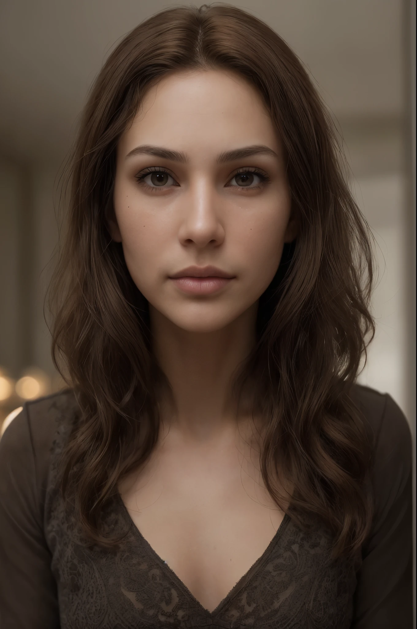 Breathtaking cinematic photo of a 30 year old girl with brown hair and brown eyes, Serious expression, beautiful lips, intricate details, shallow view deep, Very detailed, high budget hollywood, epic, beautiful, film particles, masterpiece, Award-winning, professional, Very detailed, Detailed skin texture, (blush: 0.5), (goosebumps: 0.5). (the most beautiful woman in the world) (brown hair) (short curly hair, wild hair, Stylish tailoring) face slimming, thin nose, beautiful, very beautiful, perfect face, thin and long body (thin and long), (brown hair) (brown eyes ) (White skin) beautiful身体, western face, predatory eyes, pink lips, Thick thighs. whole body, Western beauty, thin nose, beautiful, perfect, ((best quality)), ((super resolution)), ((lifelike: 1.4)), (intricate details), perfect face, cosmetics: 1.5 , clear face, facial details. Front view ((, tactical clothing, spy costume))