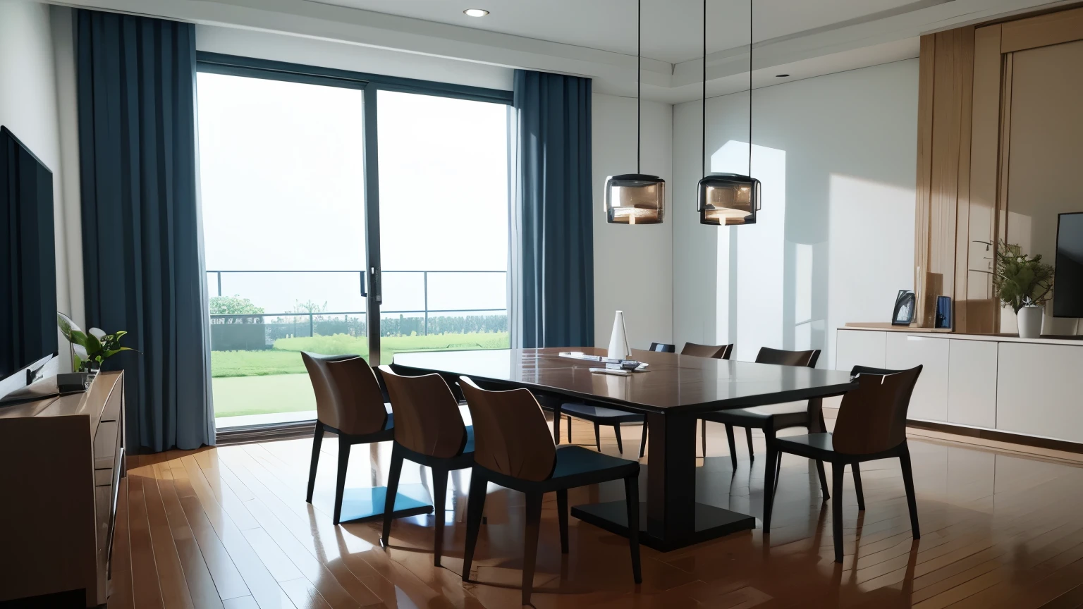 you are a famous interior designer、I was asked to create a 3D image of a large modern room.。. Create a harmonious environment with modern and minimalist furniture. Including garden interior.