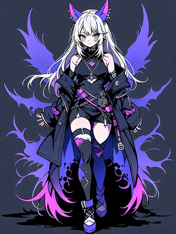 solo, 1boy,「white hair,cerulean blue」long hair,  {{nighthawk mask}},  There&#39;s a man wearing a costume, {fox tail,} {one wing of a crow} Farson!!!!, furry Farson, furry characters, furry anime, Farson, furry paws furry, Furry shots, there is nothing, very hairy, furry artist, upright, [[[Anthropomorphic Nue]]] virtual youtuber, full body