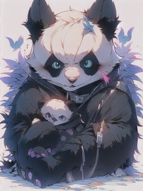 front, whole,  white fox face, white cat body, white snake face tail, white eagle wings, animal, four legs