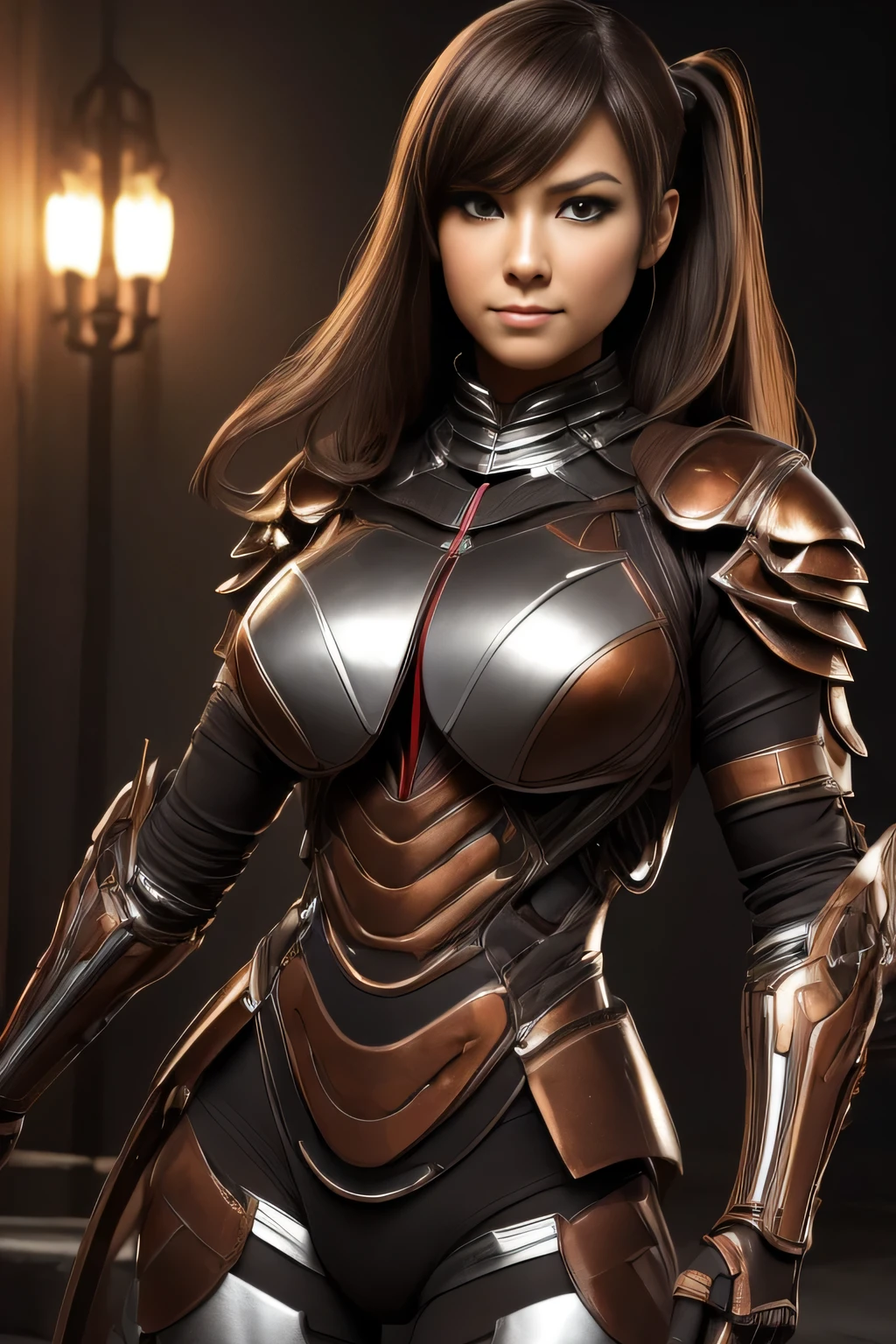 (High resolution,masterpiece,highest quality,Very detailed CG, anime, official art:1.4), realistic, photograph, amazing detail, everything is complicated, shiny and glossy,Amazing number of layers, 8K wallpaper, 3D, sketch, cute, figure,( alone:1.4), perfect female proportions,villain's daughter, (Fusion of dark brown cockroach and lady:1.4), (brown cockroach woman:1.2), (brown cockroach woman:1.2), (Fusion:1.2), (alone:1.4), (evil smile:1.2), muscular, abs, (Cockroach brown exoskeleton bio insect suit:1.4), (Cockroach brown exoskeleton bio insect armor:1.2), (brown transparent cockroach feathers:1.4), (Antennae of brown cockroaches:1.3),
