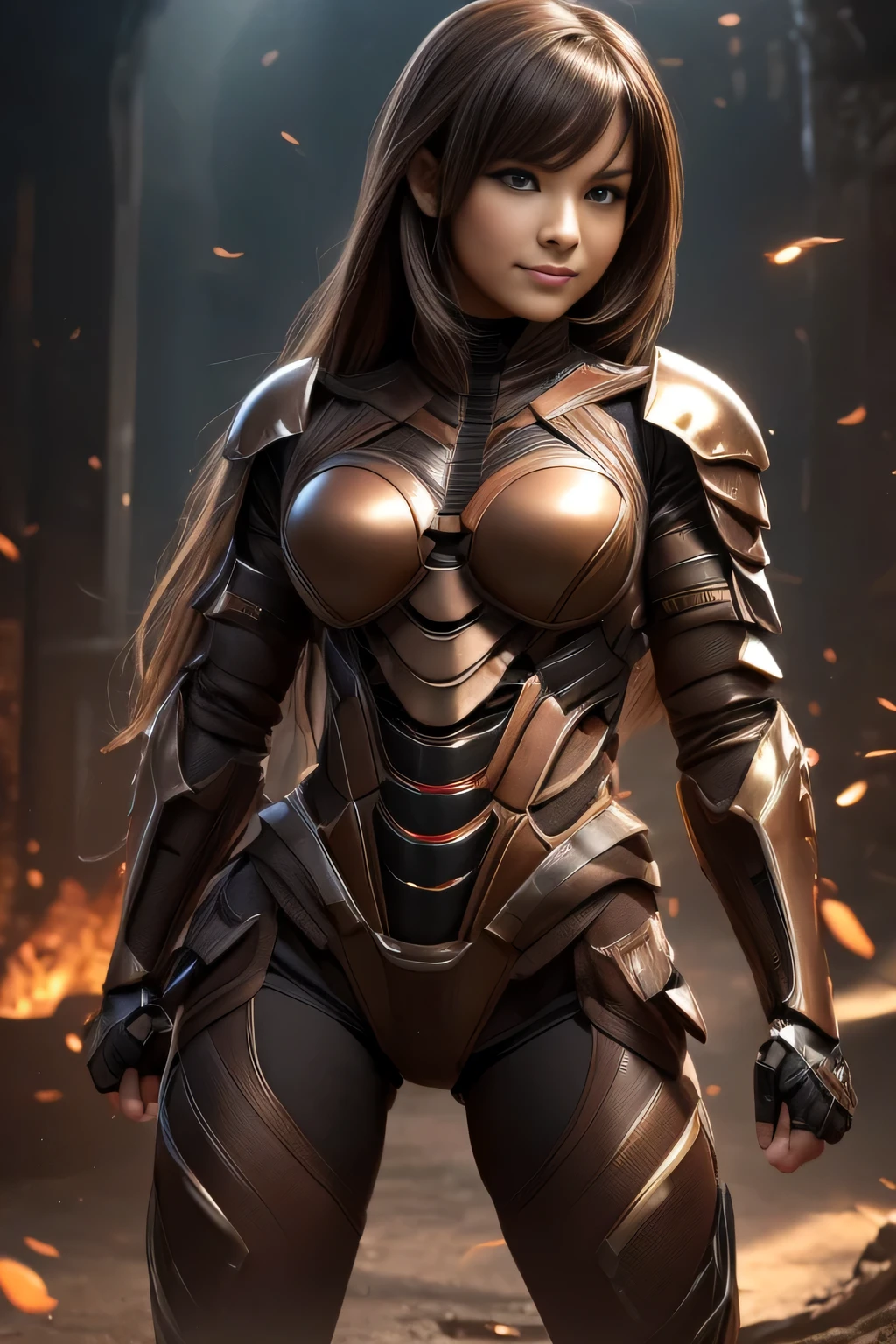 (High resolution,masterpiece,highest quality,Very detailed CG, anime, official art:1.4), realistic, photograph, amazing detail, everything is complicated, shiny and glossy,Amazing number of layers, 8K wallpaper, 3D, sketch, cute, figure,( alone:1.4), perfect female proportions,villain's daughter, (Fusion of dark brown cockroach and lady:1.4), (brown cockroach woman:1.2), (brown cockroach woman:1.2), (Fusion:1.2), (alone:1.4), (evil smile:1.2), muscular, abs, (Cockroach brown exoskeleton bio insect suit:1.4), (Cockroach brown exoskeleton bio insect armor:1.2), (brown transparent cockroach feathers:1.4), (Antennae of brown cockroaches:1.3),