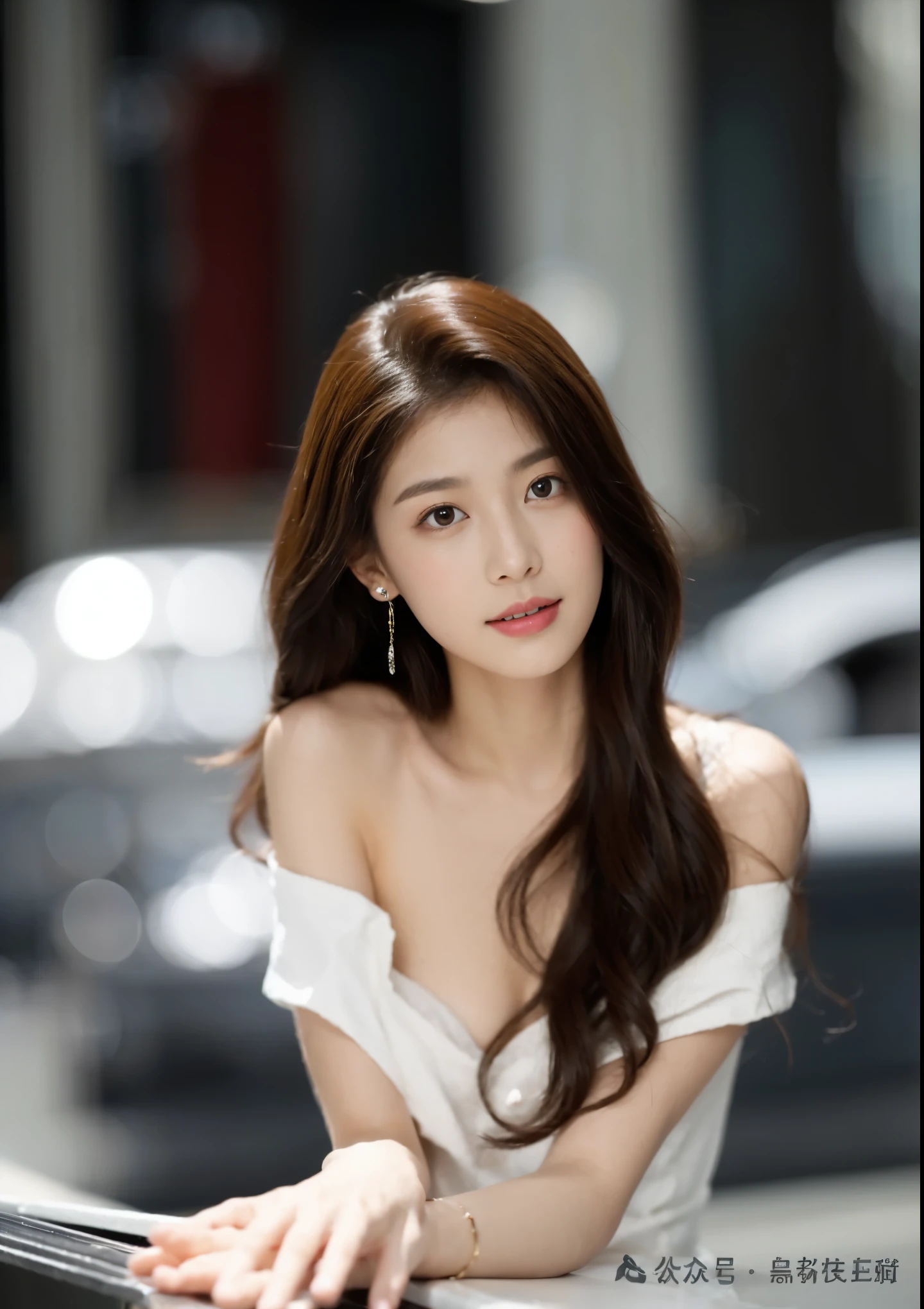 ((Masterpiece, Top image quality, high resolution、alone、skin shiny))(on the table, best quality, actual, super detailed, meticulous, high resolution, 8k wallpaper),huge breasts, Close-up portrait of a beautiful woman, like, smiling, light brown messy hair, Perfect dynamic composition, 美丽meticulous的眼睛, Just like the cover of a fashion magazine, on campus,Gorgeous costumes,hot stamping clothing,One of them is wearing a pink tulle dress,long black hair、 wearing pink bow hairpin sitting on the ground holding balloons,The white buds do not exceed the knees,girl'bedroom,pink girl'Room decoration。
