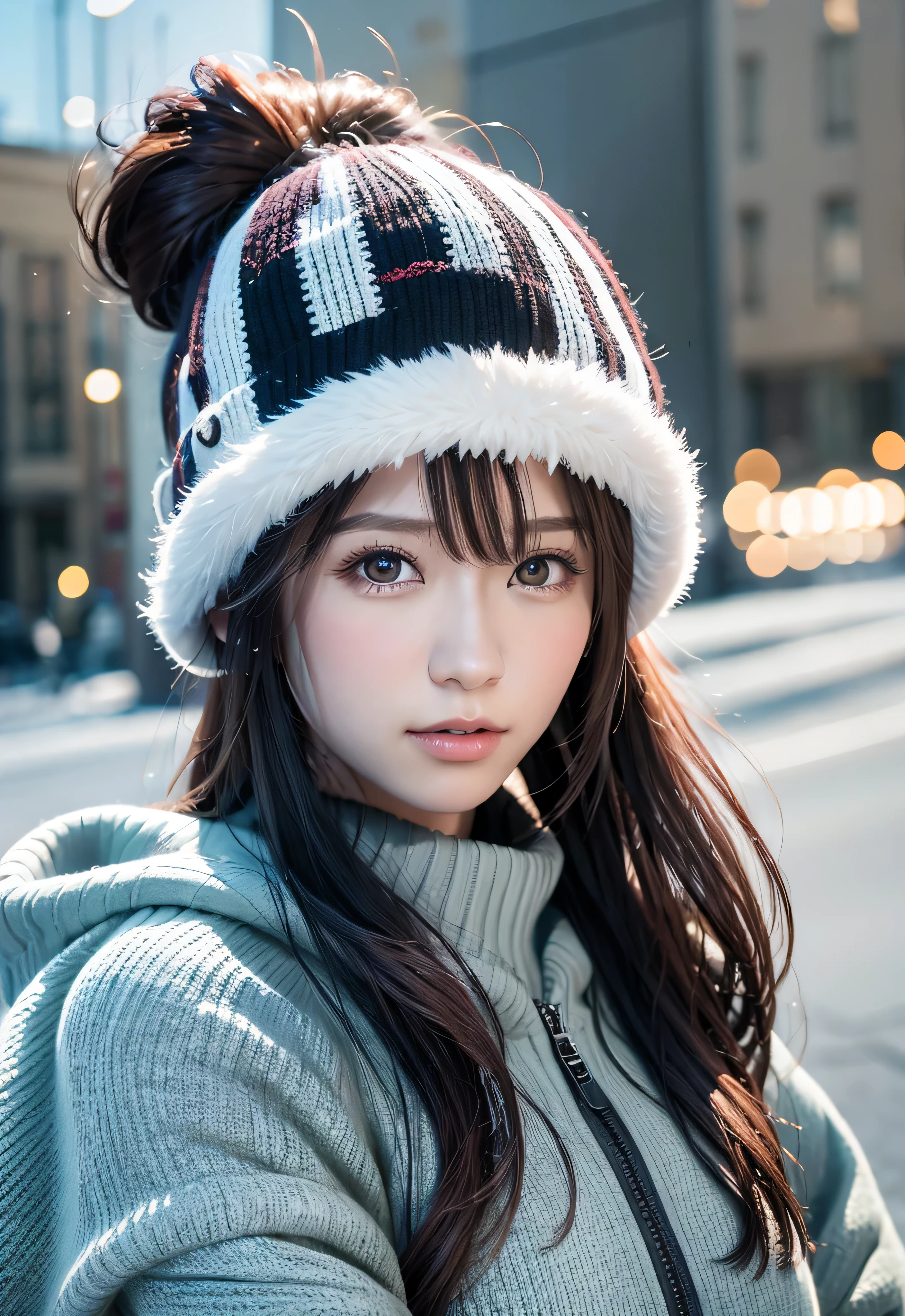 Anime girl in winter coat with scarf and gloves, inspired by Yuki Ogura, charming anime girls, In an anime style, inspired by Tsubasa Nakai, inspired by Rei Kamoi, marin kitagawa fanart, an anime girl, inspired by Takehisa Yumeji, pretty anime girl, anime style portrait, anime style character