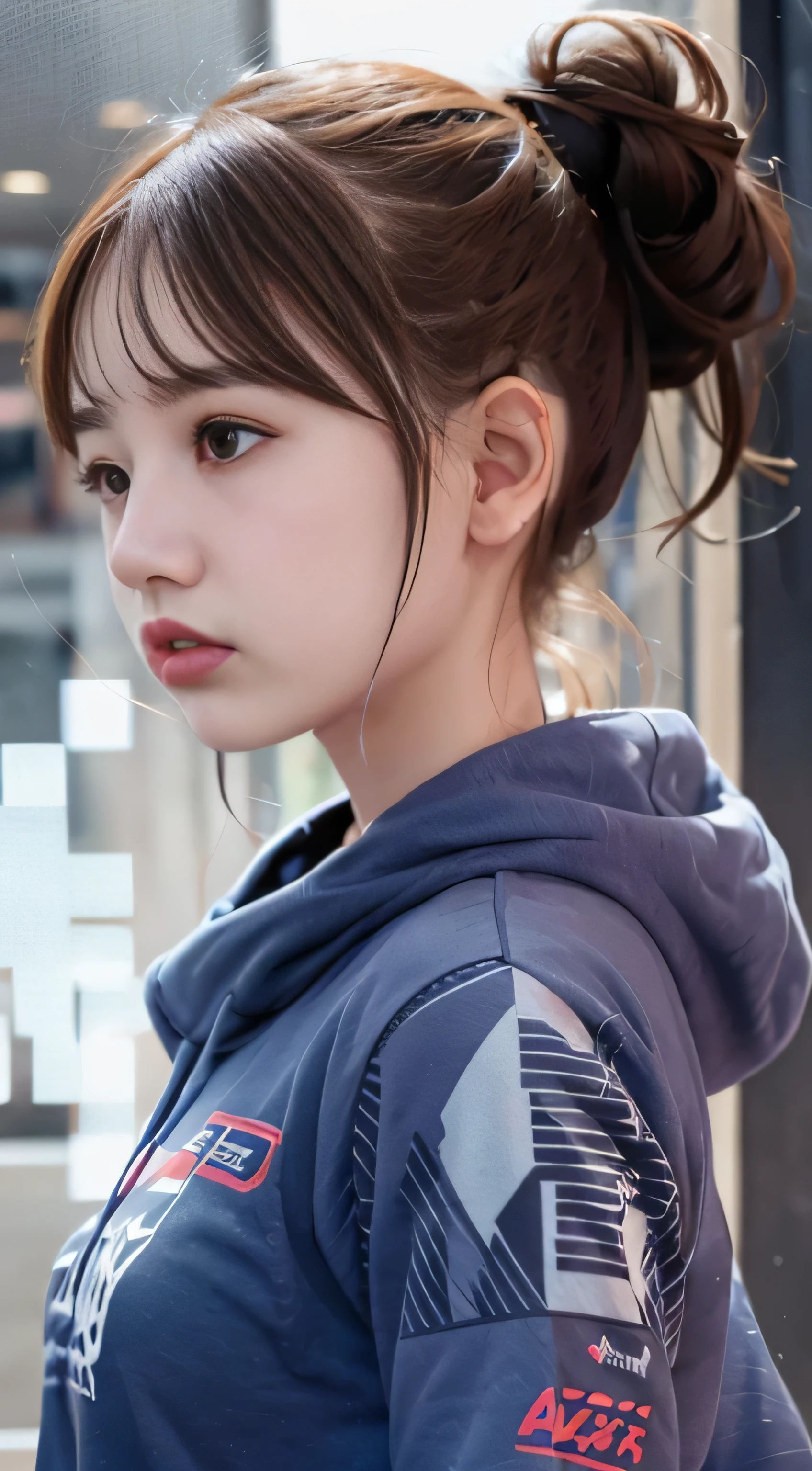 Wear intricate cyberpunk streetwear, beautiful, girl, detailed portrait, 4K, bright colors, concept art, Dramatic movie-like atmosphere, sharp focus, volume lighting, cinematic lighting, studio quality