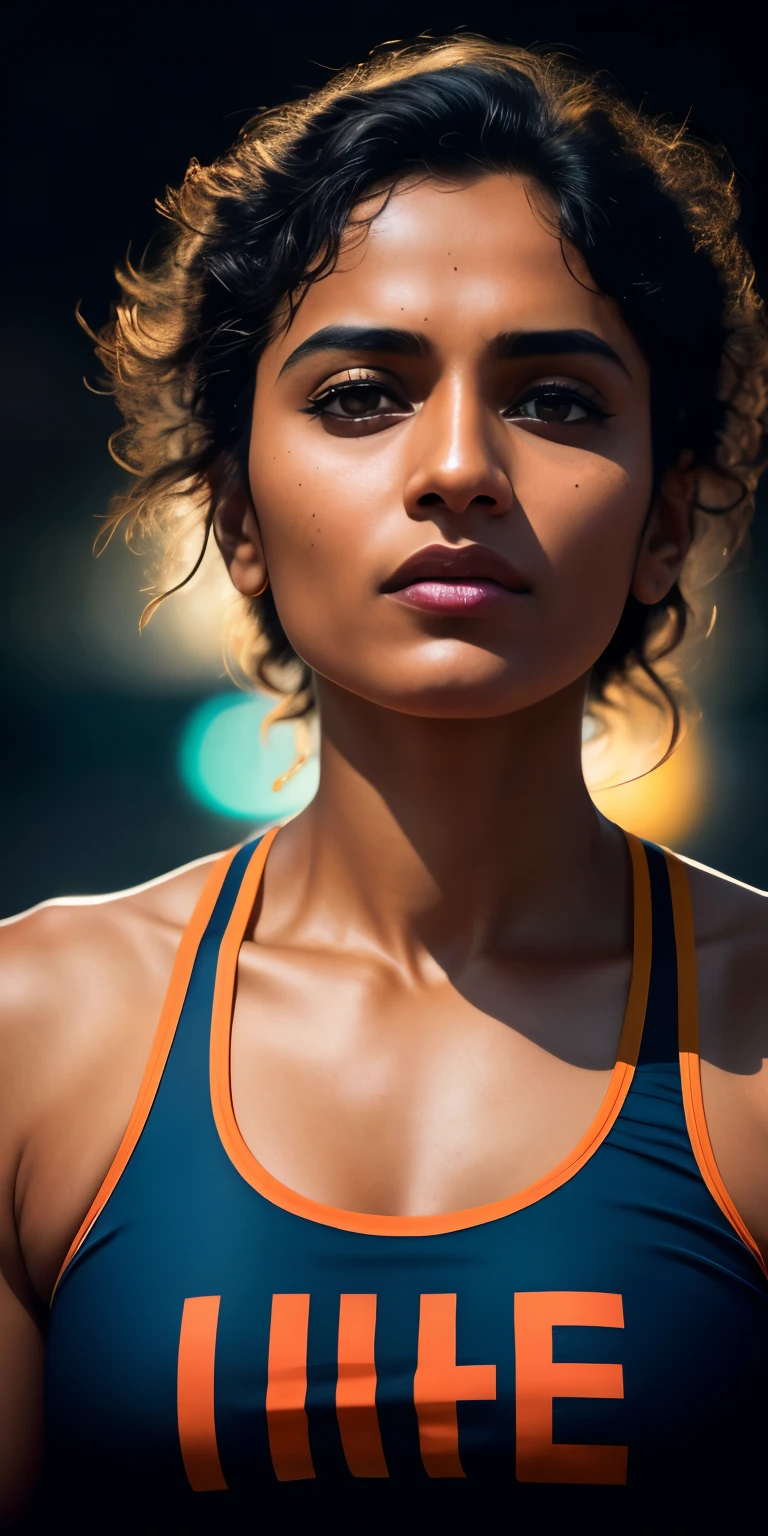 A dark brown-haired photographically ebony and muscular 25-year-old Zendaya wears a short orange Egyptian flapping cloak, with bare shoulders and a gigantic deep neckline, as she runs along the quay of a river flowing through a futuristic Egyptian city with her wet hair and clothes flapping in the rough wind. attractive body :1.4), sit-ups :1.1, ), (wet rainy, wet by rain, wet body :1.2), ((thin waist)), ultra-detailed face, detailed lips, detailed eyes, double eyelid, visible veins and curves, pool party, pool.