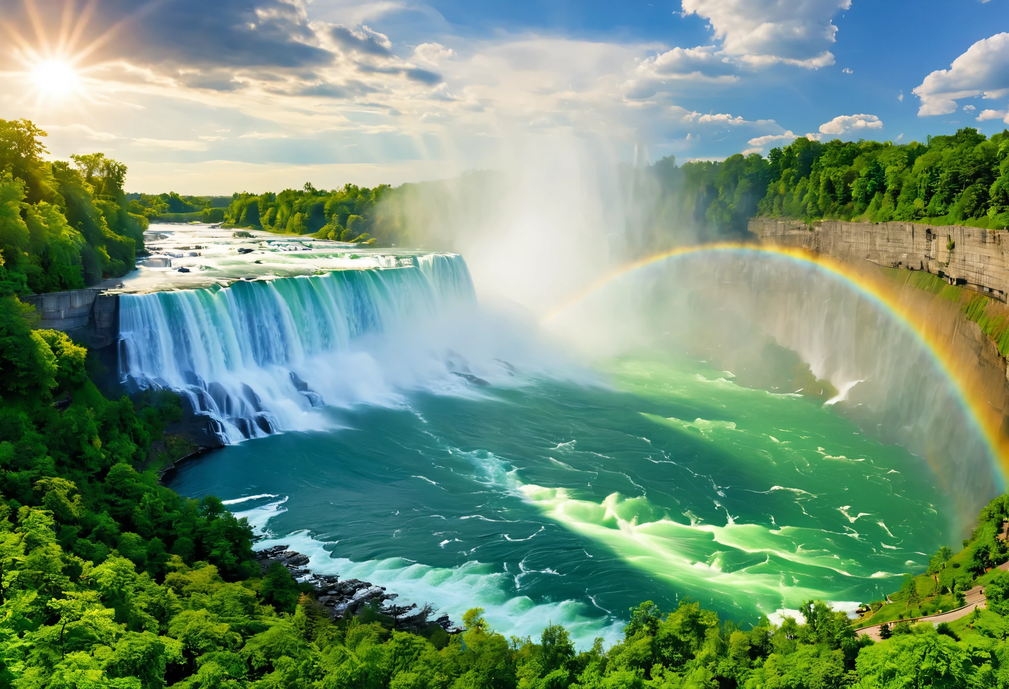 Niagara Falls,The largest waterfall in the world,The water flow of this waterfall is very large,Because the height is very high compared to other waterfalls,而且Niagara Falls的占地面积非常的广阔,The rumbling sound of water flow can be heard up to 30 kilometers away from the waterfall.,The overwhelming sound of this huge waterfall,It can be said to be one of the wonders of the world。national geographic,photography,horseshoe falls canada