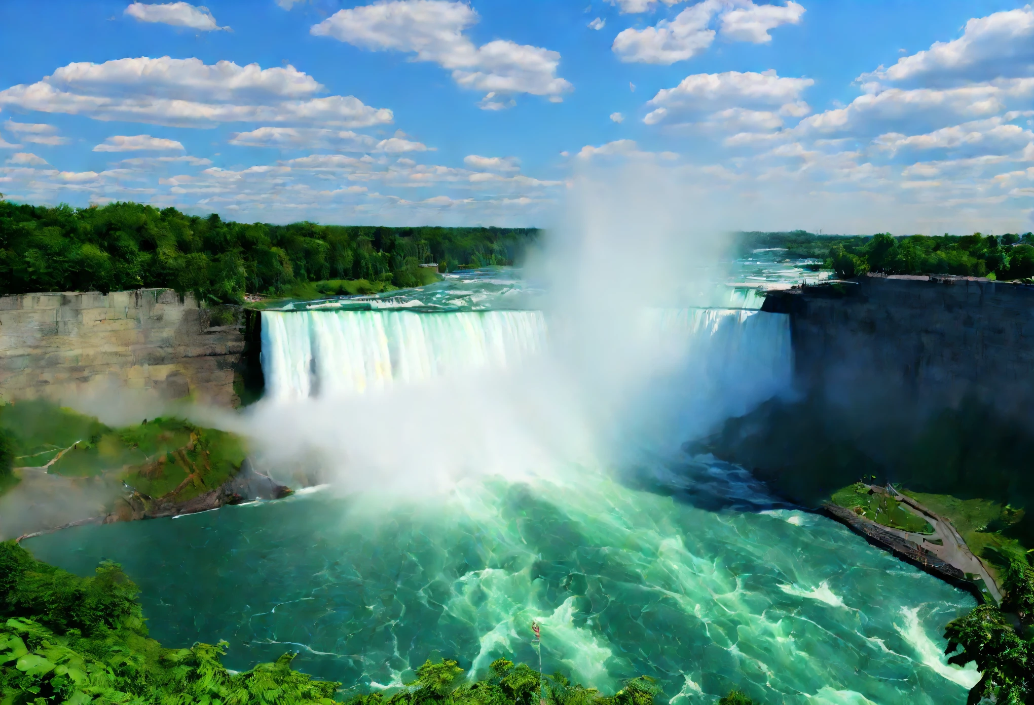Niagara Falls is the largest waterfall in the world，The water flow of this waterfall is very large，Because the height is very high compared to other waterfalls，And Niagara Falls covers an extremely vast area.，The rumbling sound of water flow can be heard up to 30 kilometers away from the waterfall.，The overwhelming sound of this huge waterfall，It can be said to be one of the wonders of the world。national geographic，photography，