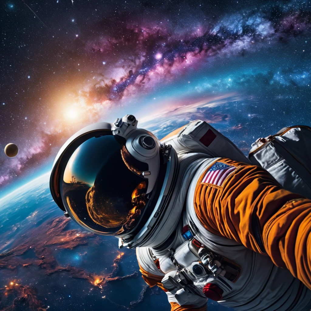 "(best quality,4k,8k,highres,masterpiece:1.2),ultra-detailed,(realistic,photorealistic,photo-realistic:1.37),astronaut monkey,upside down,space,galaxy,cosmic,black hole,nebula,stars,space suit,space boots,astrohelmet,zero gravity,float,peaceful,breathtaking view,ethereal,serene,loneliness,introspection,exploration,vastness,universe,awe-inspiring,adventure,extraterrestrial,mysterious,interstellar,otherworldly,alien landscapes,distant galaxies,flying through deep space,cosmic rays,majestic,glowing stars,surreal,stellar,transcendent,celestial,cosmic ballet,starlight,intergalactic,journey of the mind,unconventional,creative,imaginative,space-odyssey,enchanted,dream-like,moonlight,night sky,milky way,constellations,orbiting planets,amazing discovery,limitless,void,peaceful solitude,gravity-defying,gravity-free,cosmic harmony,cosmic energy,dark matter,distant worlds,cosmic traveler"