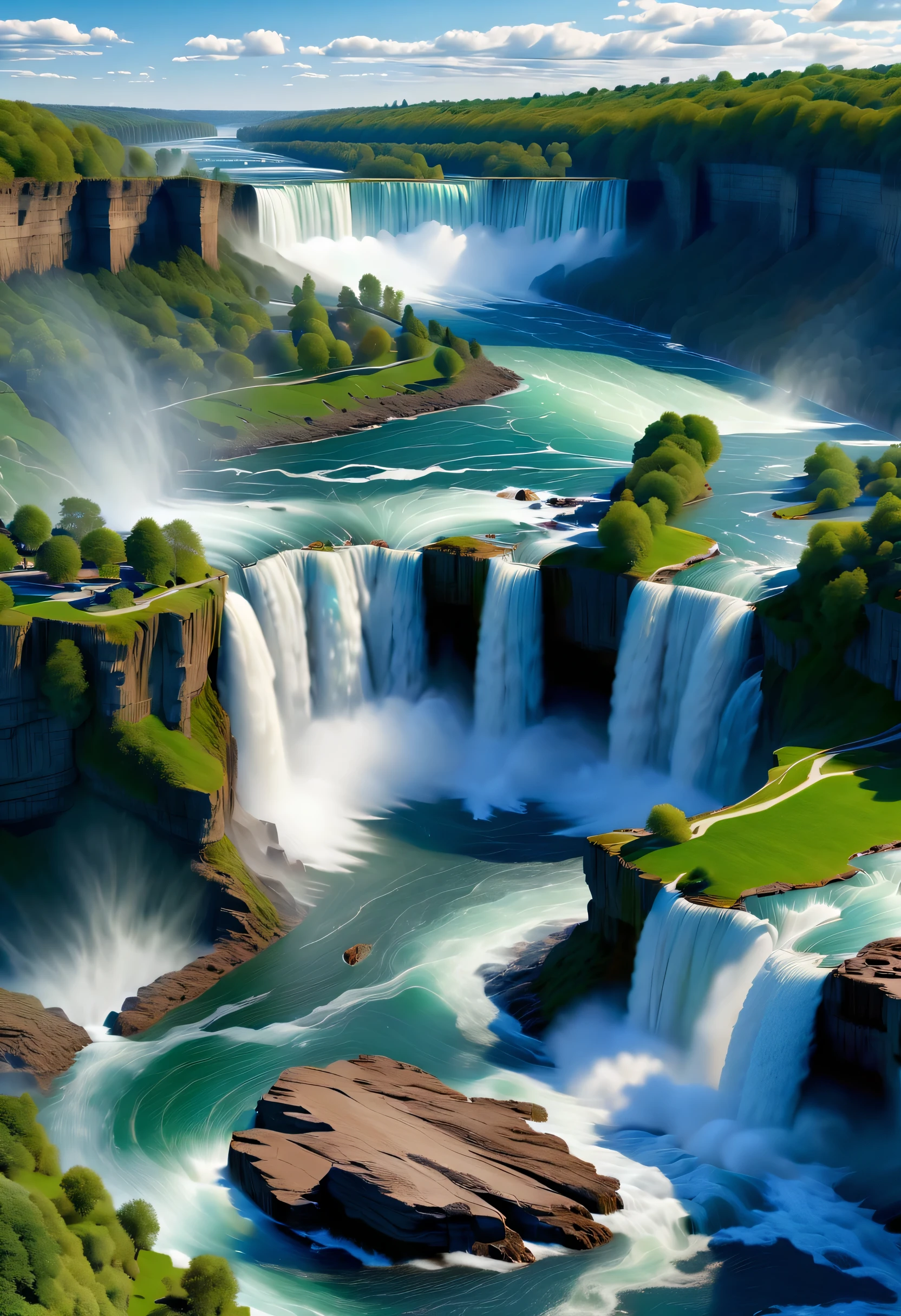 beautiful scenery，Niagara Waterfall，masterpiece, super detailed, epic work, best quality, 4k，
