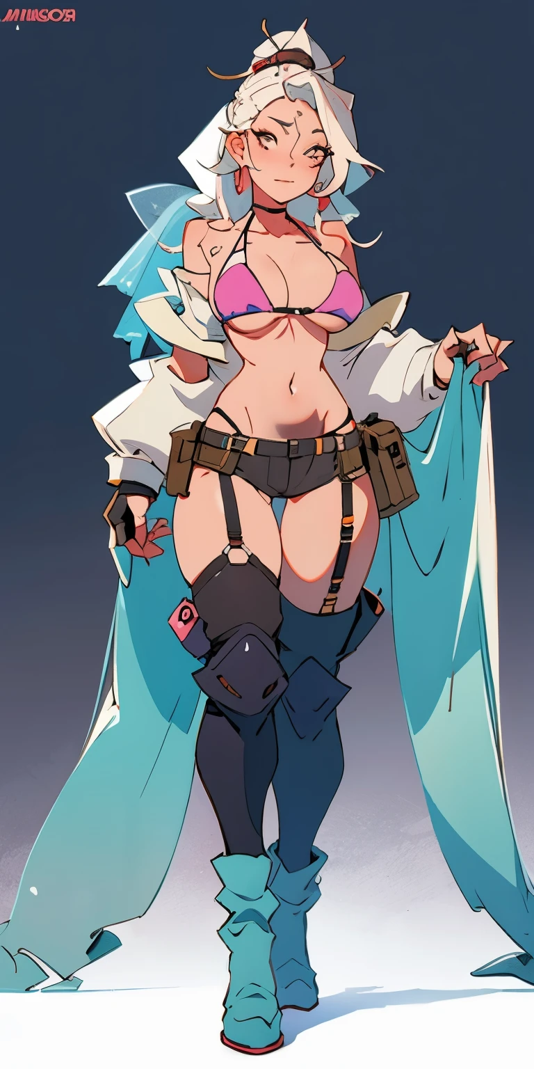 a chinese, Mysterious expressions, Veiled, bikini，Big breasts，whole body, clear facial features, amazing facial features, complex design, boots, game model, stunning lighting, c4d, OC rendering, rim light, fine light, masterpiece, Ultra-detailed, epic work, ultra high definition, high quality, best quality, 32k
