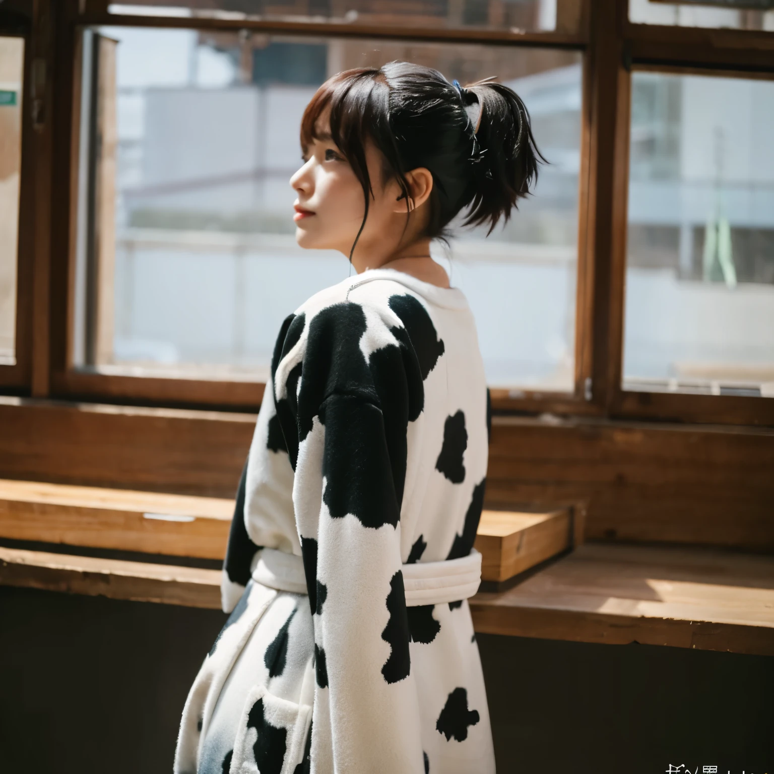 anthropomorphic female cow、The back is