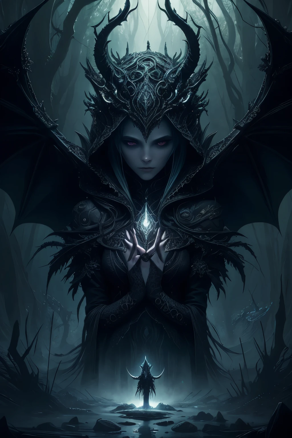 In the realm of fantasy realism, a captivating portrayal of a cryptid dragonpunk entity emerges, embracing the elements of glitchcore and stormcore aesthetics.With intricate details that leave one breathless, this atmospheric and cinematic composition unfurls under the masterful hand of an artist, currently trending on ArtStation.
As the epic scene unfolds, the cryptid's ornate eldritch design comes alive, showcasing a myriad of textures and patterns that blend seamlessly with gothic fashion elements. Hedi Xandt's signature style is evident in this surreal and eerie portrait, yet Nona Limmen