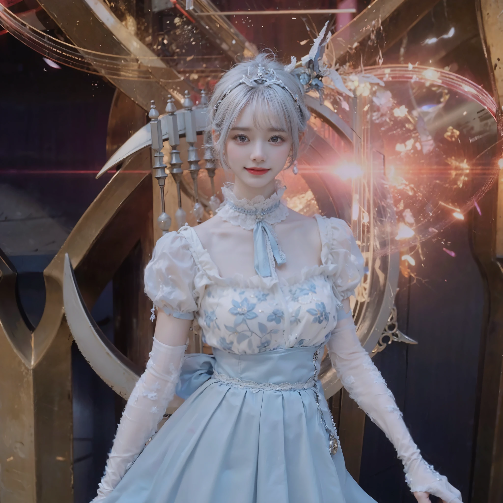 il y a une femme en robe bleue debout devant une horloge, lineage revolution style 2, une belle impératrice fantastique, lunar themed outfit, essence étheree, ((une belle impératrice fantastique)), beautiful celestial mage, tenue fantastique, Beautiful ancient frost witch, atelier lulua, dressed in&#39;une armure éthérée, xianxia complet du corps, extremely detailed goddess photo