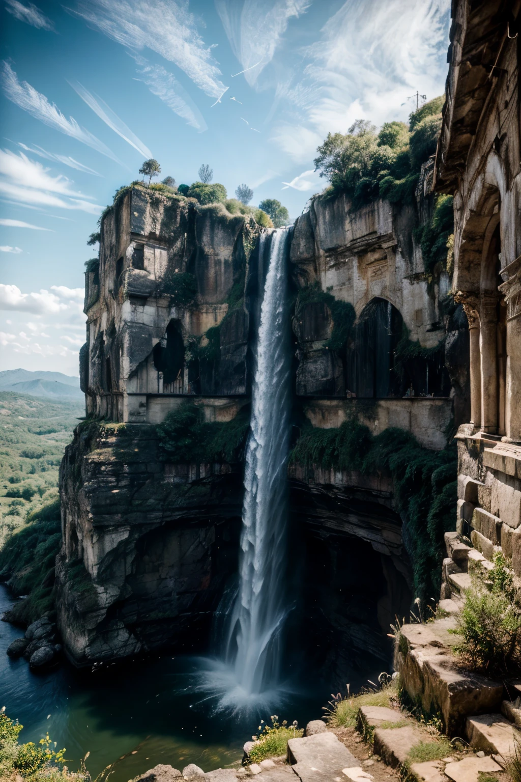 Salto Angel, immersive background, cascading, beutiful landscape photography, hdr, raw photo