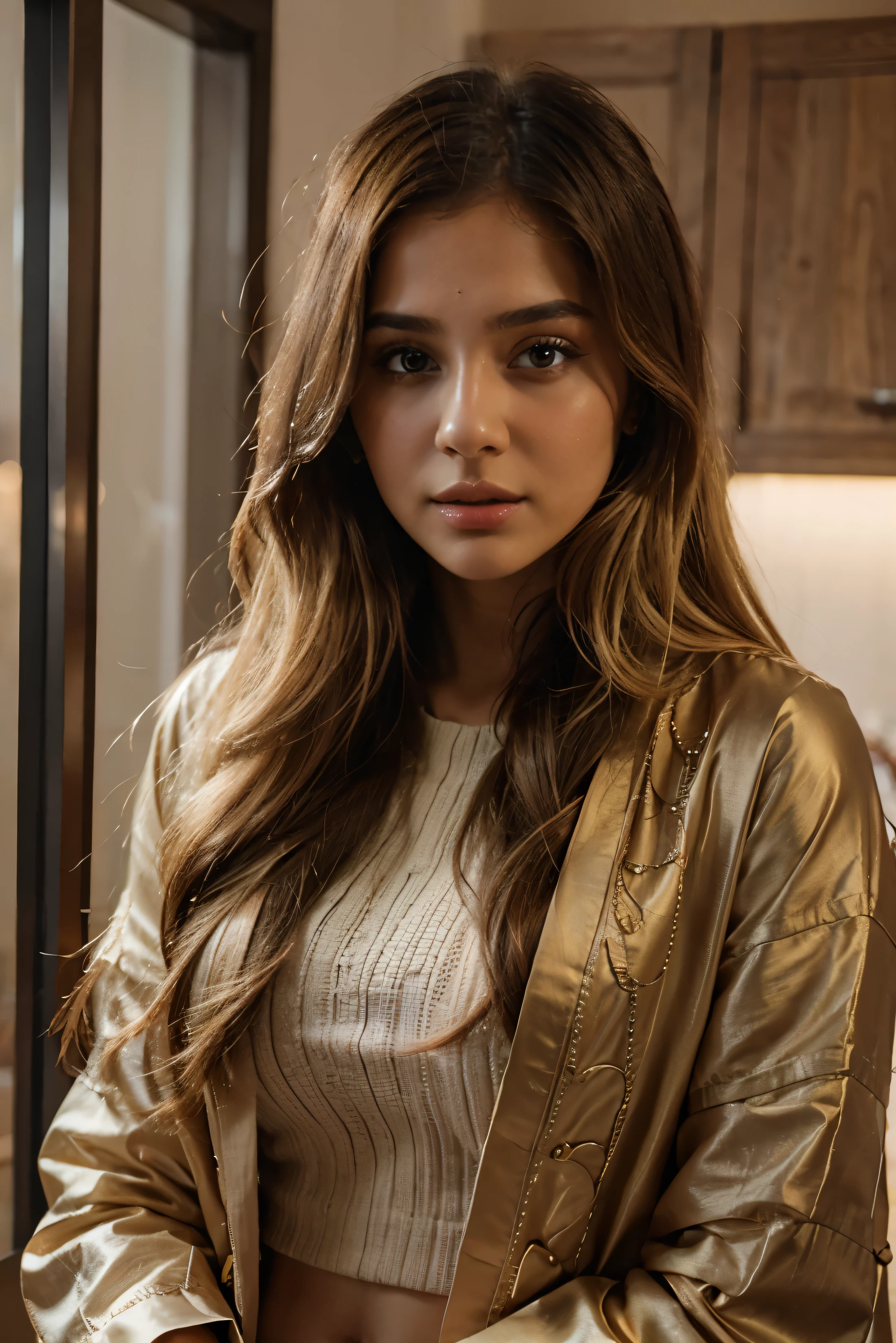 lovely cute young attractive girl, brown eyes, gorgeous actress, 23 years old, cute, an Instagram model, long blonde_hair, colorful hair, winter, Indian, wearing salwar-kameez and dupatta. realistic and raw futage. 8k ultra hd image