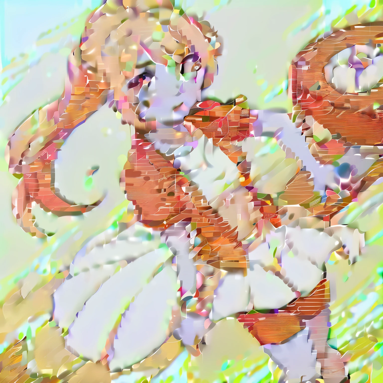 detailed、masterpiece、Highest quality、8K、Japanese、beautiful girl、6 years old、Belly button、Thigh out、Sparkly eyes、Clear Eyes、Soft and rounded contours、Detailed jaw line、(((Flat Chest:1.4)))、Swinging sword down、A magic circle for skill activation is deployed in front of him.、Painted from head to toe、Long hair flowing、A white and green sleeveless dress with multiple frills、Head tilted gracefully to one side、Hold the edge of the dress and lift it up、I draw a beautiful Japanese girl imitating a medieval knight standing on a grassland with a sword。The knight is wearing shining magical armor、He has removed his helmet and is holding it under his arm。The armor is a magical bikini armor made of mithril.、Fits the girl's body type、It exudes the flat chest that is unique to girls.。In the background is a castle and blue sky.。Pay attention to the contrast of light and shadow、Create a realistic texture。