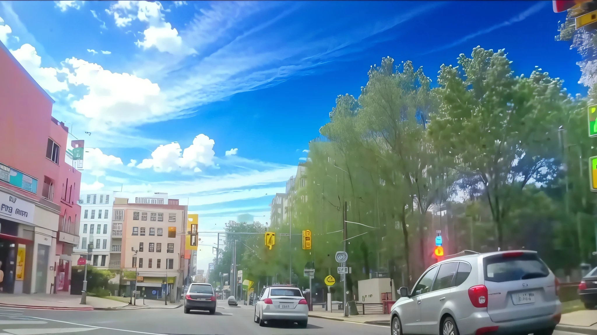 cars are driving down a street in a city with a traffic light, dash cam footage, dashcam footage, dash cam, highly realistic. live cam, wide angle shot 4 k hdr, 9 0 degrees fov, shot on gopro9, bad camera footage, video still, time - lapse, multiple wide angles, timelapse, driving through the city, same design, 16k resolution, with expression, realistic image, hyper realistic image
