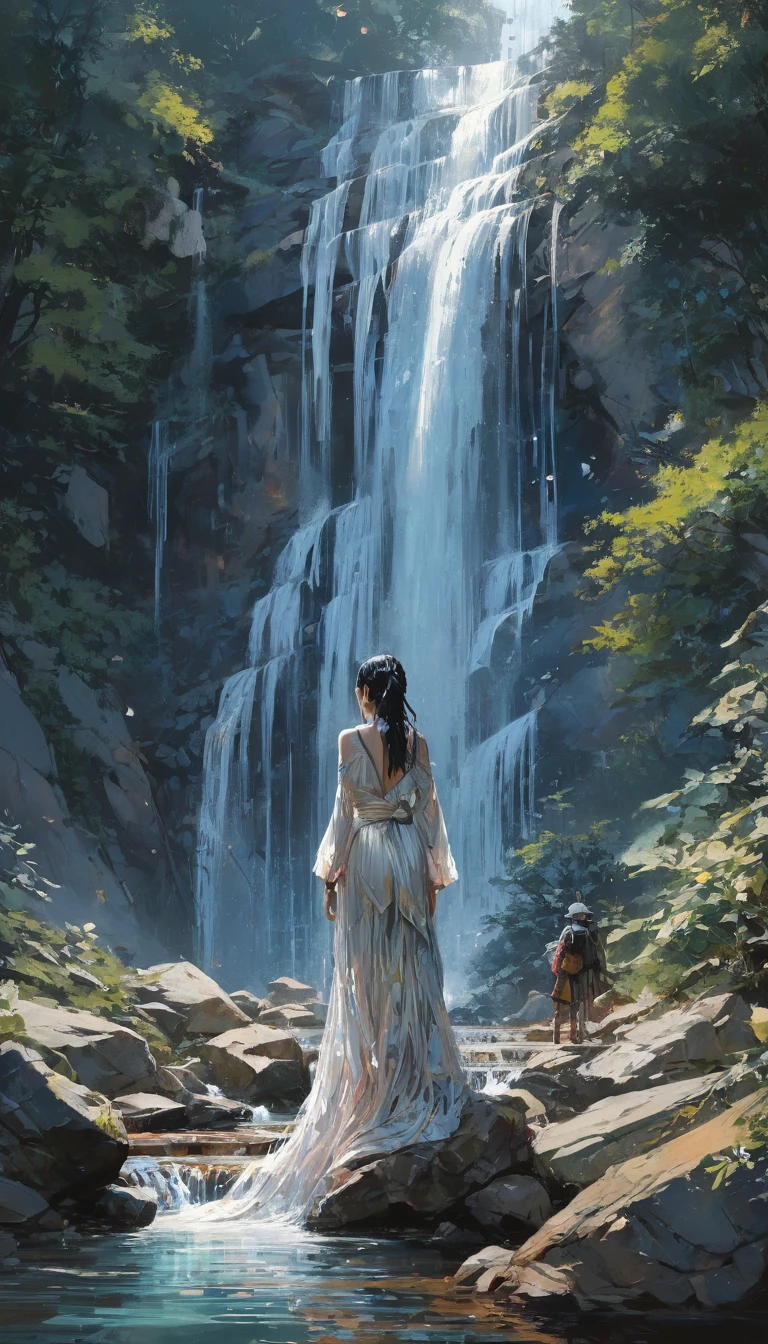 Waterfall by Andy Kehoe, best quality, masterpiece, Representative work, official art, Professional, Ultra intricate detailed, 8k