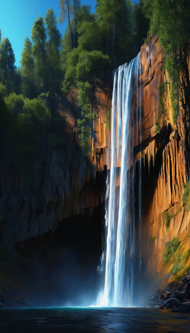 Waterfall by Josh Adamski, best quality, masterpiece, Representative work, official art, Professional, Ultra intricate detailed, 8k