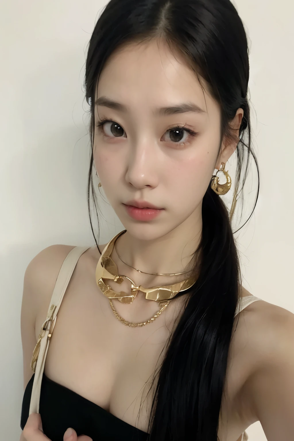 um close de uma mulher com longos cabelos pretos usando um vestido preto, Jinyoung Shin, Heonhwa Choe, Ulzzang, Jaeyeon Nam, Hwang se-é, Lee Ji-eun, Lee Ji-Eun, tzuyu de duas vezes, estacionar a partir de-min, coreana, Linda jovem coreana, Seseon Yoon, Gongbi, NingNing aespa