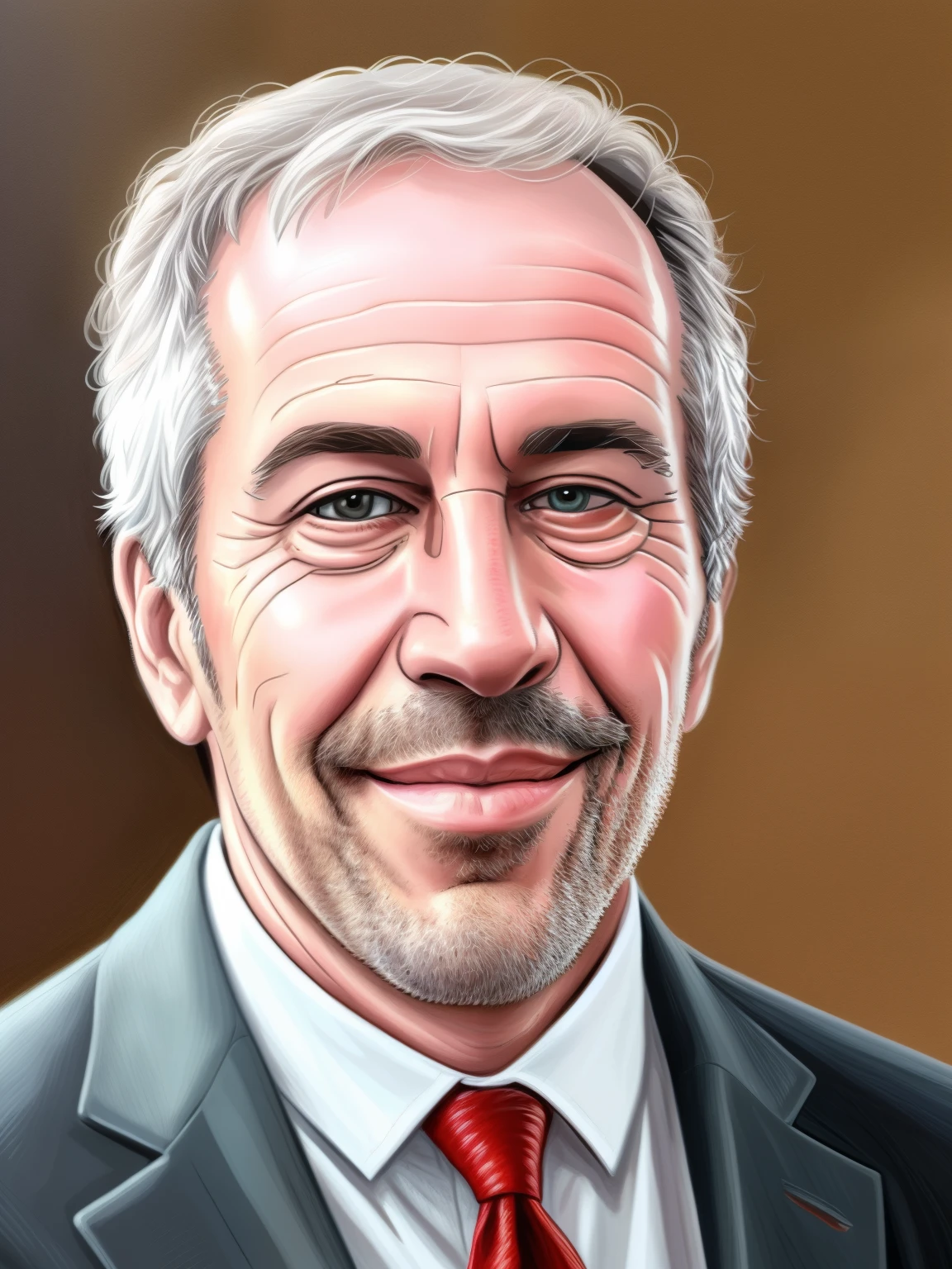 Close-up of Jeffrey Epstein smiling man in a suit, NFT Portrait, cartoon digital painting, digital cartoon painting art, High Quality Portrait, background illustration, glossy digital painting, digital illustration portrait, realistic digital illustration, avatar image, airbrush digital oil painting, official fan art, Portrait of an ultra-realistic, Cartoon portrait, realistic portrait photo, digital fantasy portrait, digital portrait