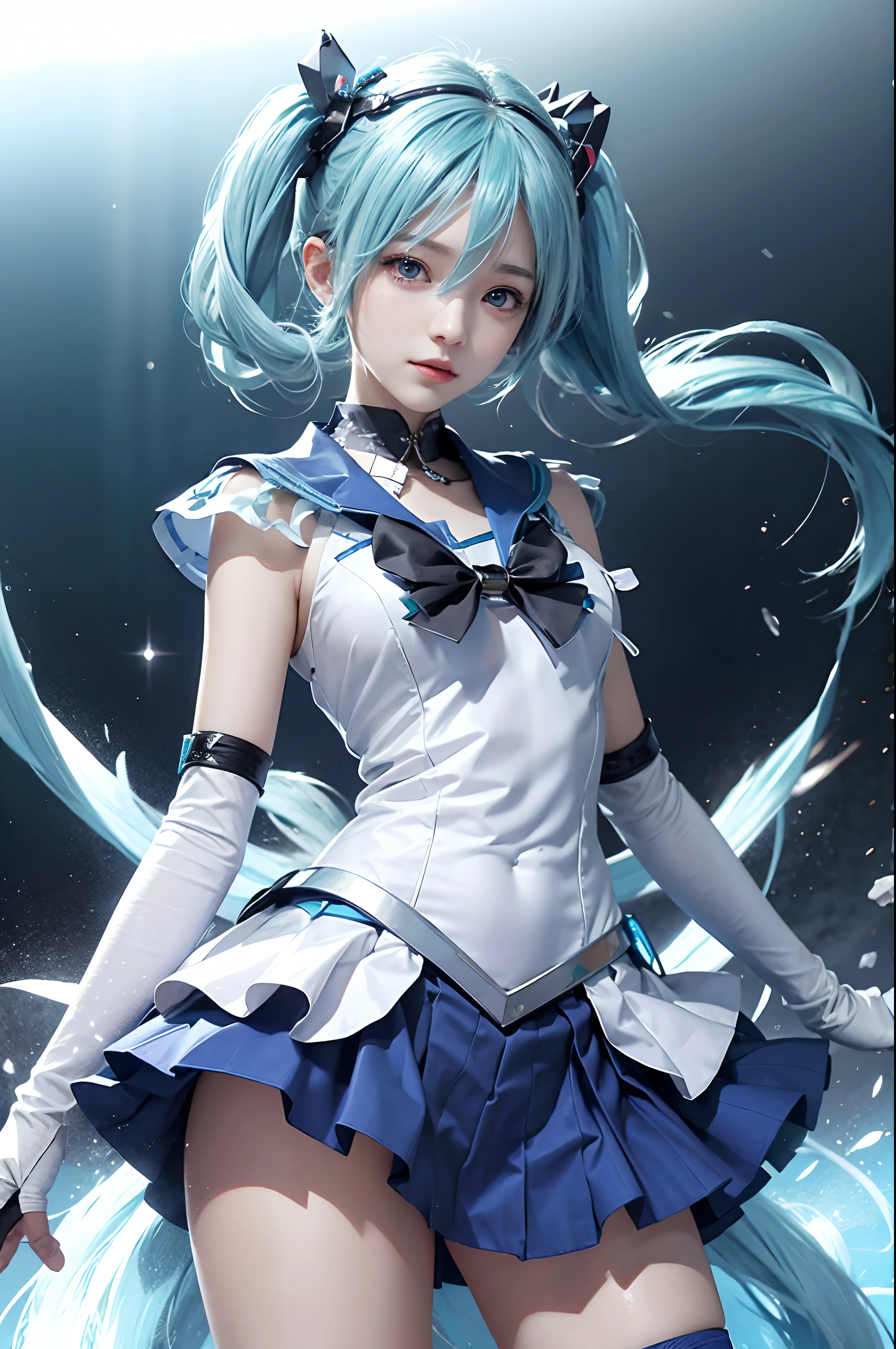 Hatsune Miku, actual, blue hair, Super detailed