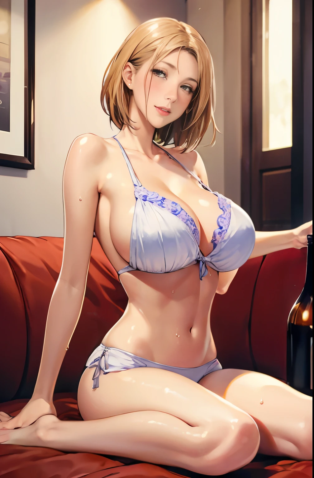 The beauty of sitting on the bright red sofa in the lounge, slender body, Magical cleavage of super big breastasterpiece, highest quality),
1 girl, undressing, sitting, wariza, lower body, head tilt, orange juice on the table, Bottle, dish,
break girl, 35, (change:1.5), gray eyes, highly detailed eyes, (huge breasts:1.1), saggy breasts, (we say:1.3), smile, blush your nose, sleepy, grin and laugh, open your mouth,BREAK Bunny Girl Sticks Out Her Tongue、exquisite female body、((shiny skin、dripping sweat、oil skin,sparkling skin、realistic skin texture、detailed beautiful skin、shiny skin、shiny white skin))、開脚
BREAK Shiny enamel fabric clothing、exquisite female body、fascinating cleavage、
rest living room, party, night,