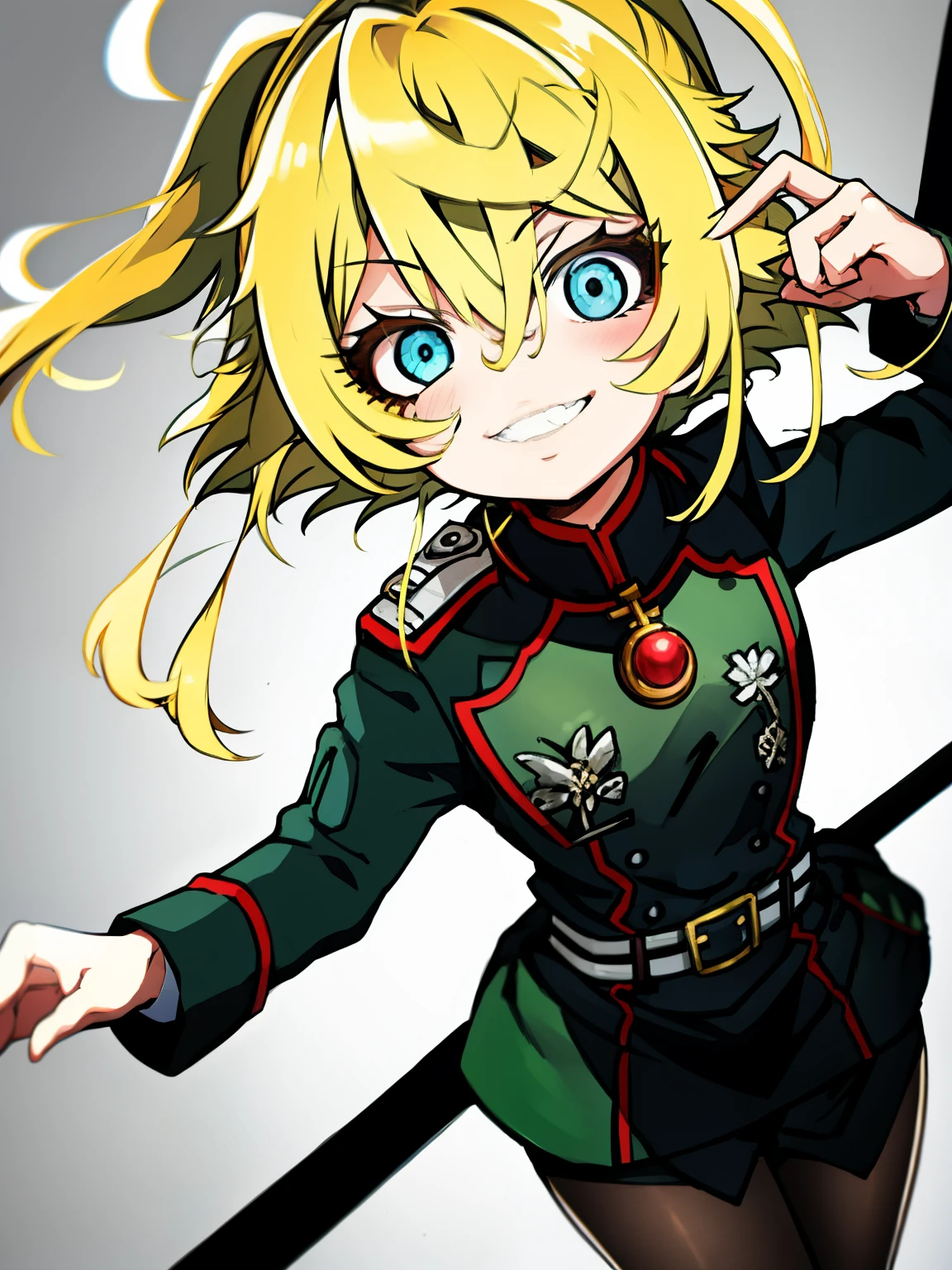  Anime wearing uniform and pointing at something