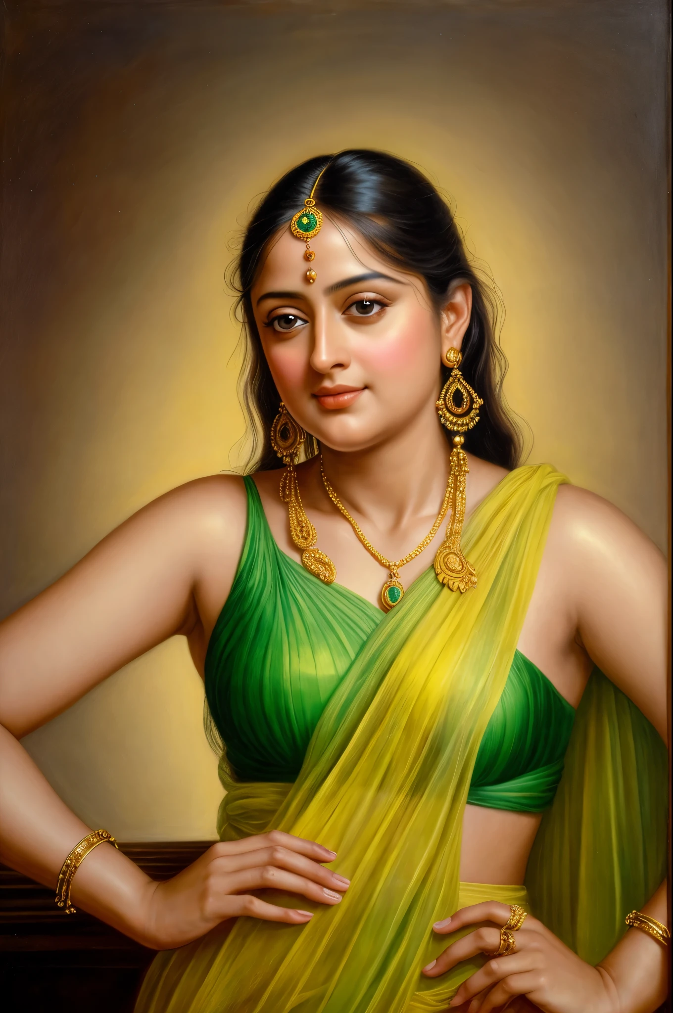 Looks like Anushka Shetty, Masterpiece, Best quality, high clarity eyes, critically flawless,sharp picture, Full portrait, High pixels, perfect face, perfect eyes, beautiful face, perfect hands,perfect fingers, in Peter Paul Rubens style, by Peter Paul Rubens, baroque style, acrylic on canvas, highly detailed, description: "Create a nymph inspired by the tales of Greek or Roman mythology, embodying the essence of a natural element or location, and possessing a unique ability or trait that sets her apart."