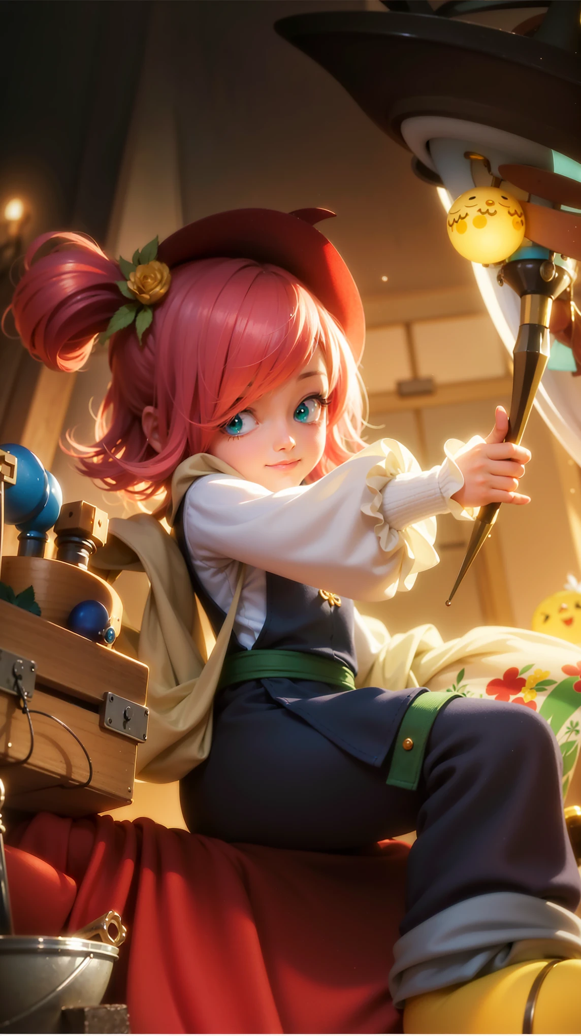 (8k, RAW photo, photorealistic:1.25) ,( lipgloss, eyelashes, gloss-face, glossy skin, best quality, ultra highres, depth of field, chromatic aberration, caustics, Broad lighting, natural shading, looking at viewer with a serene and goddess-like happiness, change from mobile legend game, black hair, red eyes, green ribbon, green kimono outfit, dynamic pose, outer space, relisem, 4k, hd, 1080p.