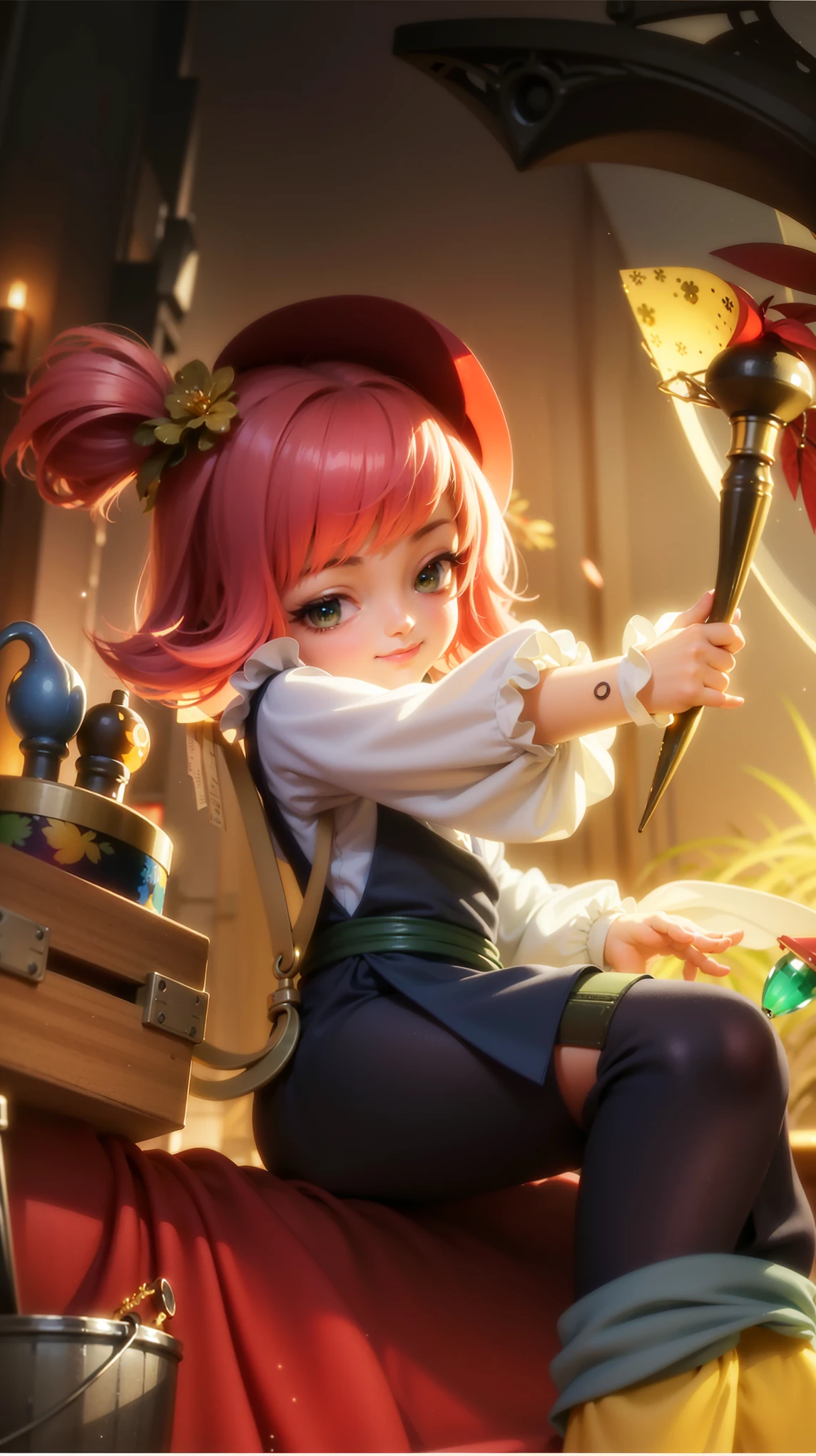 (8k, RAW photo, photorealistic:1.25) ,( lipgloss, eyelashes, gloss-face, glossy skin, best quality, ultra highres, depth of field, chromatic aberration, caustics, Broad lighting, natural shading, looking at viewer with a serene and goddess-like happiness, change from mobile legend game, black hair, red eyes, green ribbon, green kimono outfit, dynamic pose, outer space, relisem, 4k, hd, 1080p.