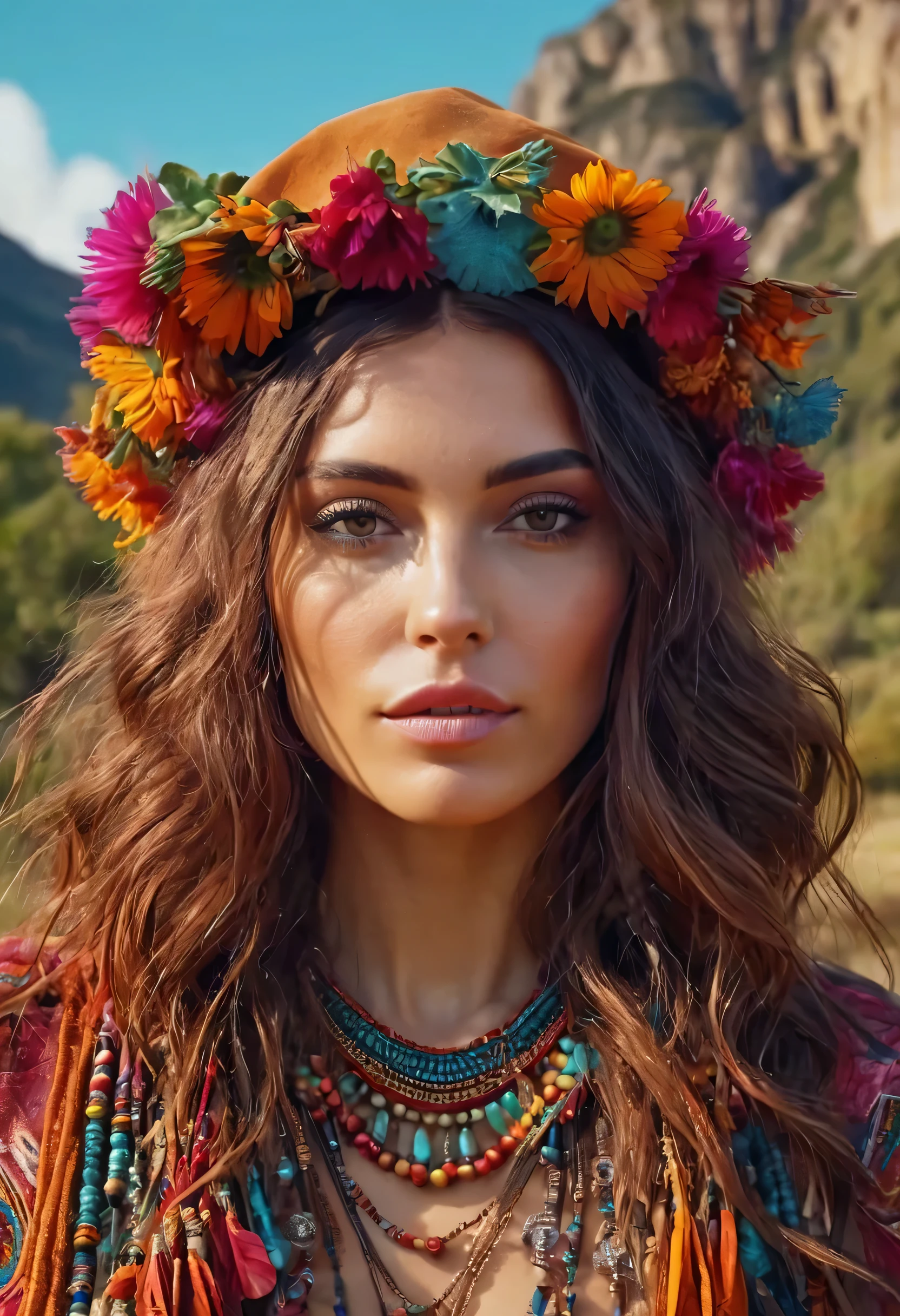 create an image demonstrating the style of ((Bohemian)) style, hyper realism, 8k high definition, vibrant colors, sharp focus, insanely detailed