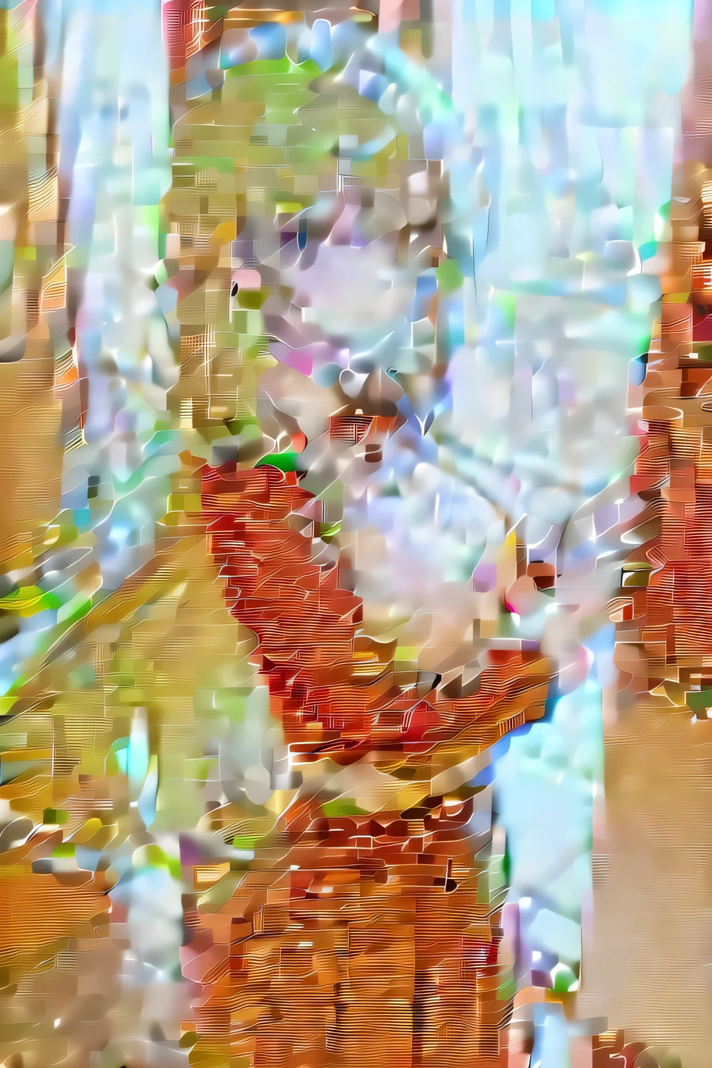 Girl with green hair and white eyes
