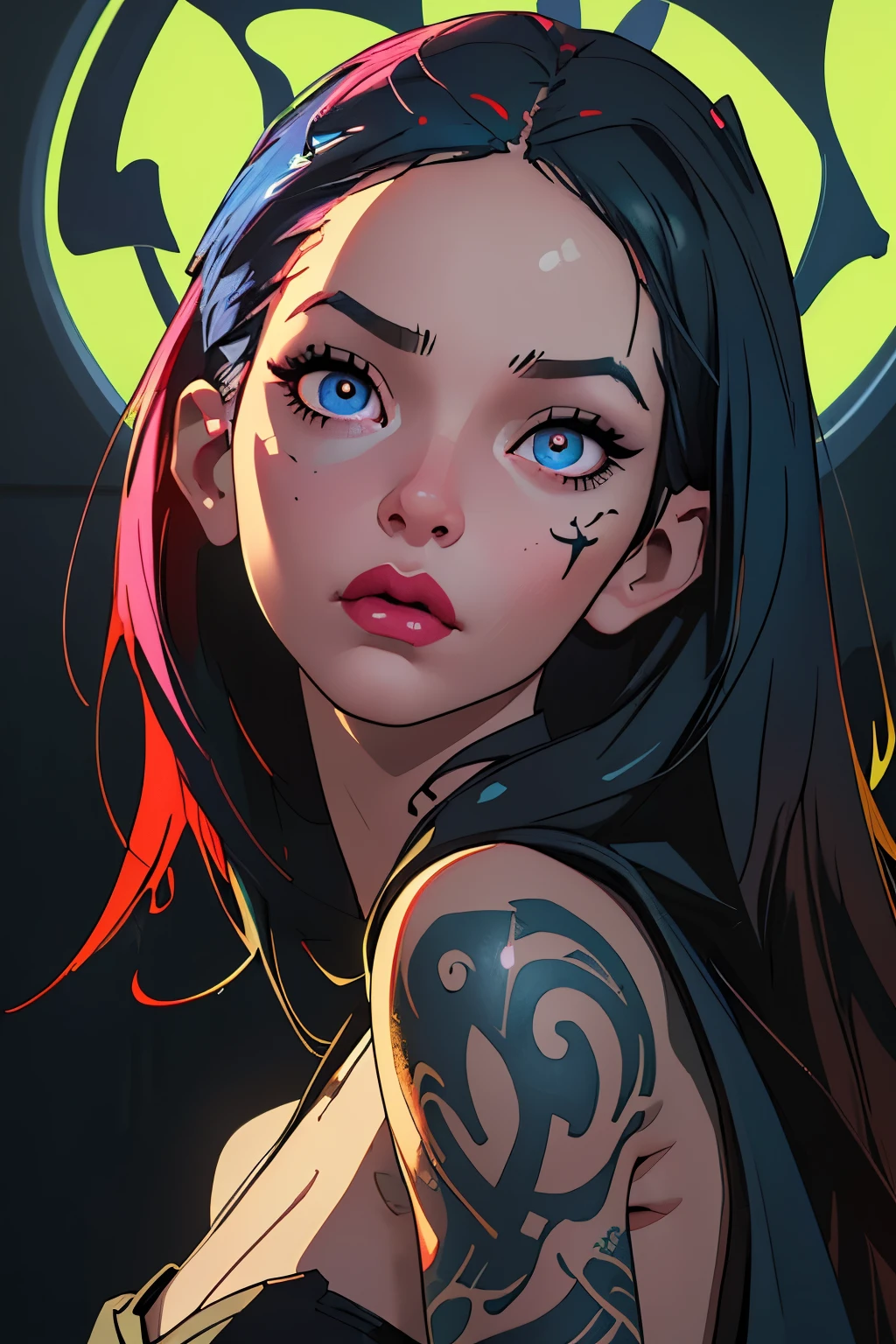 In-game screenshot 1: Jane Tattoo, a renowned tattoo artist for Android, showcases her unparalleled talent in this vivid and captivating image. With the highest quality resolution, this masterpiece is a true gem in the digital art realm. Jane's meticulous attention to detail is evident as she meticulously crafts intricate designs, bringing them to life on the skin. The vibrant colors and surreal lighting create an atmosphere that is both dark and eerie, perfectly capturing the essence of her artistry. Every stroke of the tattoo needle is rendered with such precision that it reveals the beauty of the tattooed subject's eyes, lips, and face, down to the long and alluring eyelashes. Jane's expertise shines through as she combines realistic elements with a touch of mystery, resulting in
