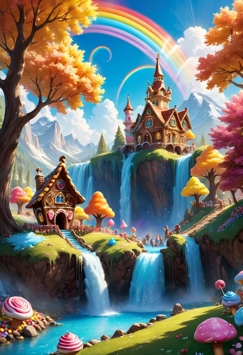 Beautiful majestic fall flowing through Dense vegetation, vibrant flowers, Butterfly dancing in the air, sparkling water splash, peaceful natural landscape ,fall,flowing water,Dense vegetation,vibrant flowers,Butterfly,peaceful scenery,best quality,4k,8k,high resolution,masterpiece:1.2,super detailed,actual:1.37,high dynamic range,ultra high definition,studio lighting,extremely detailed description,professional,bright colors