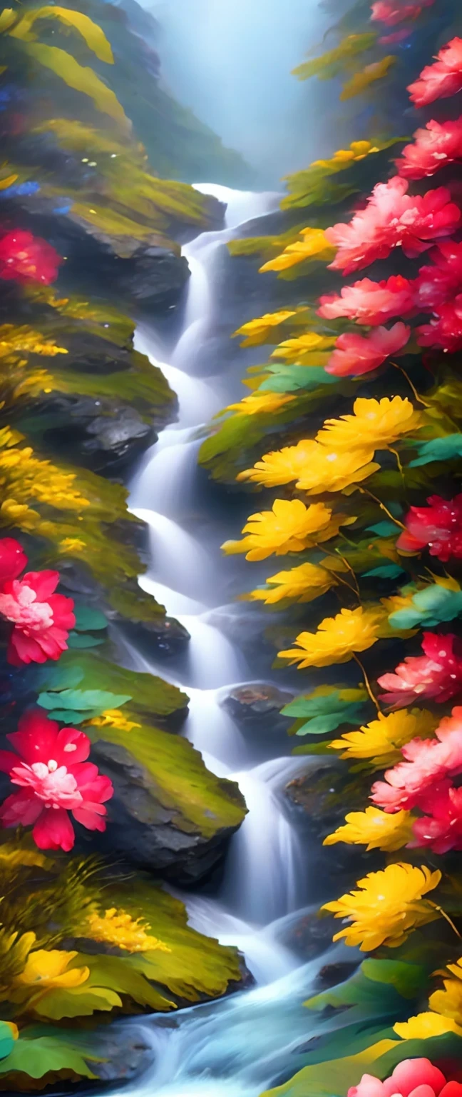 best quality,4k,high resolution,masterpiece:1.2,super detailed,actual:1.37,girl hit by fall,portrait,fall,Lush greenery and colorful flowers,flowing water,soak,wet hair,sparkling water droplets,beautiful and delicate eyes,beautiful and delicate lips,water splash,Emerald Pool,Dynamic movement,vitality,Calm expression,,ethereal lights,bright colors,contrast,Refreshing,unforgettable moments,close up,time freeze,emotional,Poetic,photography