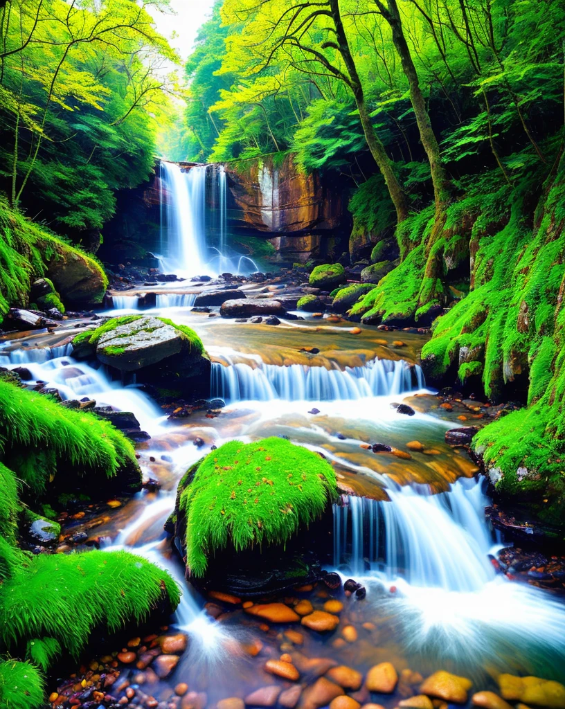 best quality,ultra-detailed,hdr,highres,realistic,landscape,waterfall,natural,splashing water,misty,majestic,rocks,cascading water,surrounded by lush greenery,trees and bushes,refreshing,morning sunlight,sparkling water,jagged cliffs,spray,pristine,serene,deep pool of water,foam,dynamic motion of water,rumbling,refreshing,quiet listening to the sound of water,peaceful,murmuring water,green moss-covered rocks,tranquil,serenity,harmony,majestic beauty of nature,water droplets,sunlight filtering through leaves.