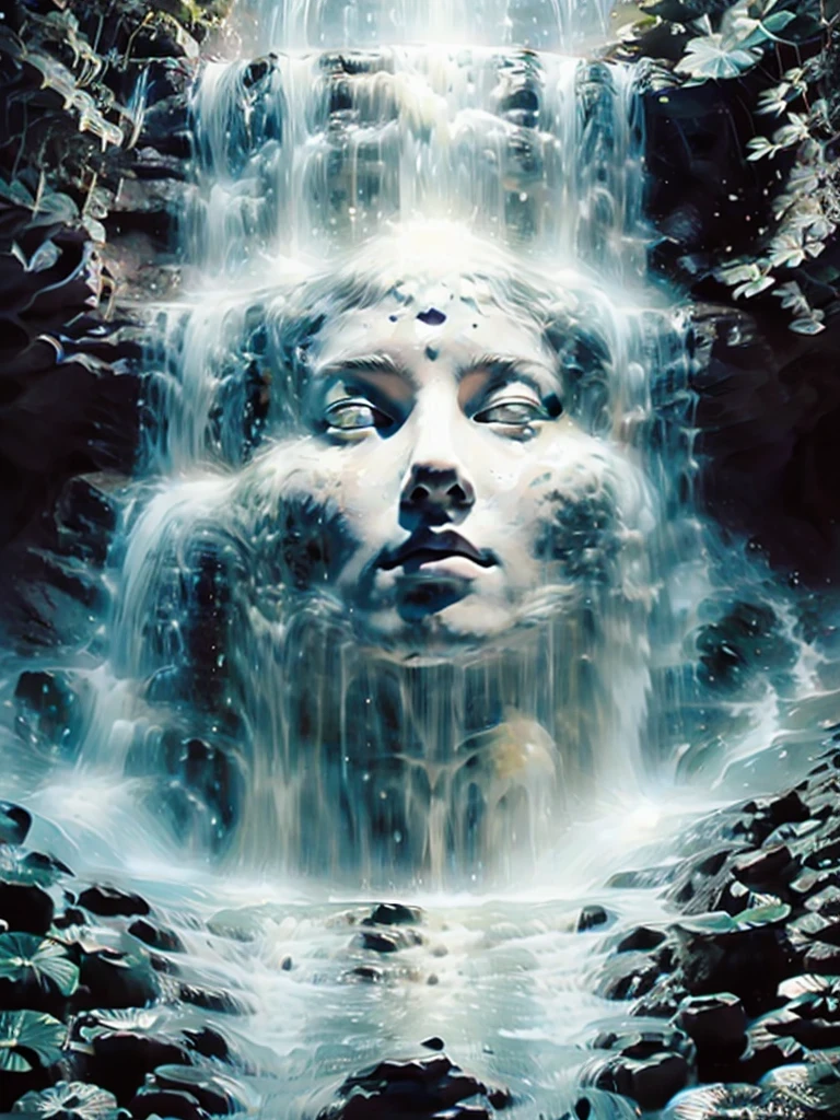 Fancy elegant botanical rose floral maximalism with a wave of fresh flowers garden flowers flowing floating in soft mist pink, water, Masio Damascus, Massive smoke and realistic flower fractals, octane rendering, josephine wall art, Isabel Menin, Jean, Amy Brown