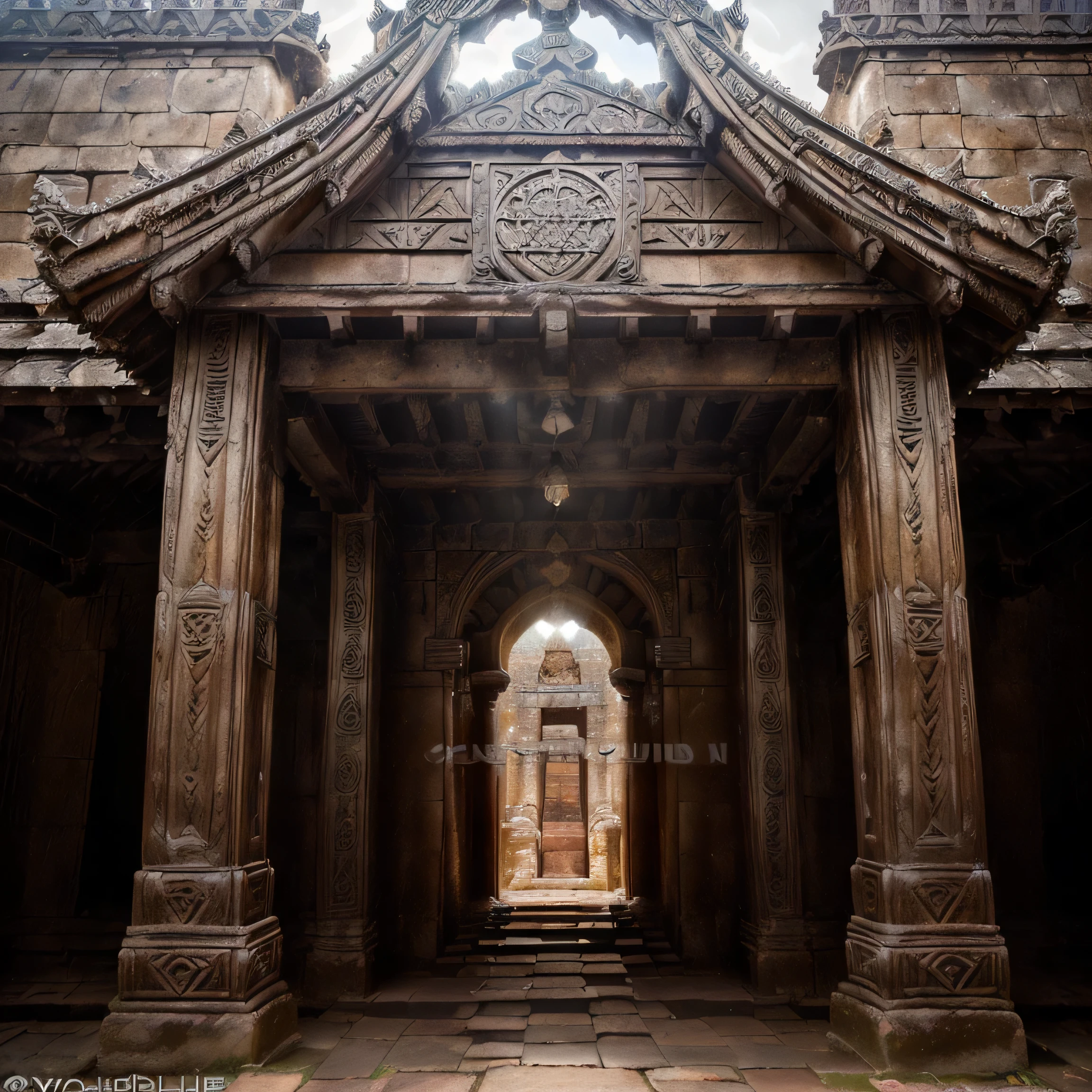 (((background)))(((Explore the intricate details of the ancient structure of Gyan Kup Well. Capture the well's architectural beauty, showcasing its historical significance. Vary the lighting conditions to bring out different facets of this timeless structure.)))