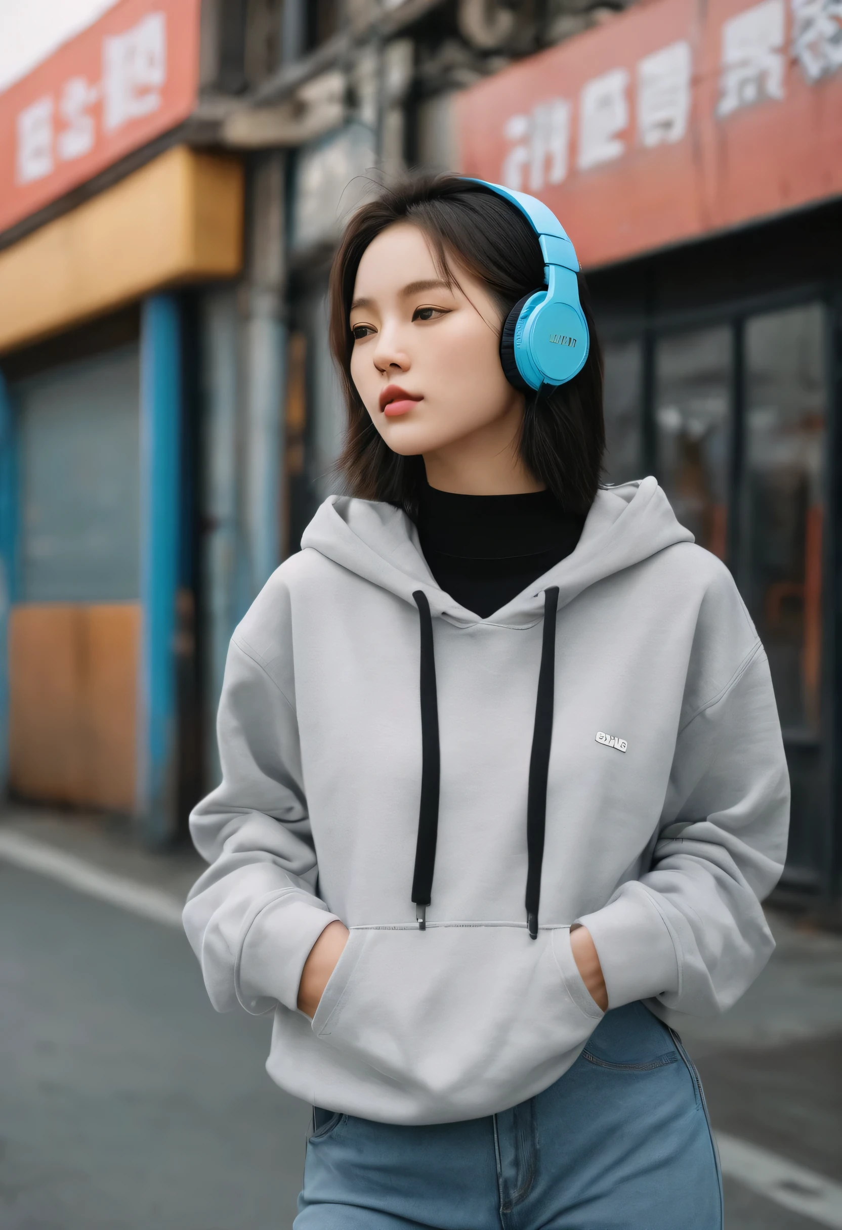 UHD 8k portrait of an attractive single Asian girl with detailed tattoos, detailed, edgy, dramatic, confident, mirrorless, ultra-wide angle, sunset, lifestyle editorial, black and white, high, backlit