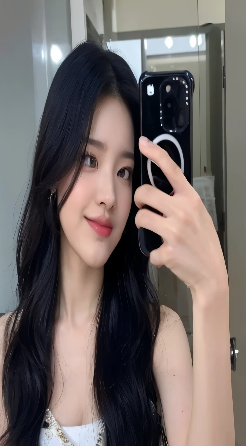 Araffe woman taking a selfie in a mirror with a camera., jaeyeon nam, con cara linda - fina, linda actriz coreana, pale korean adorable face, 8k selfie photography, jinyoung shin, Gongbi, actriz femenina de corea, bae suzy, Hwang se - es, lee ji-eun, lee ji - eun, jossi de blackpink