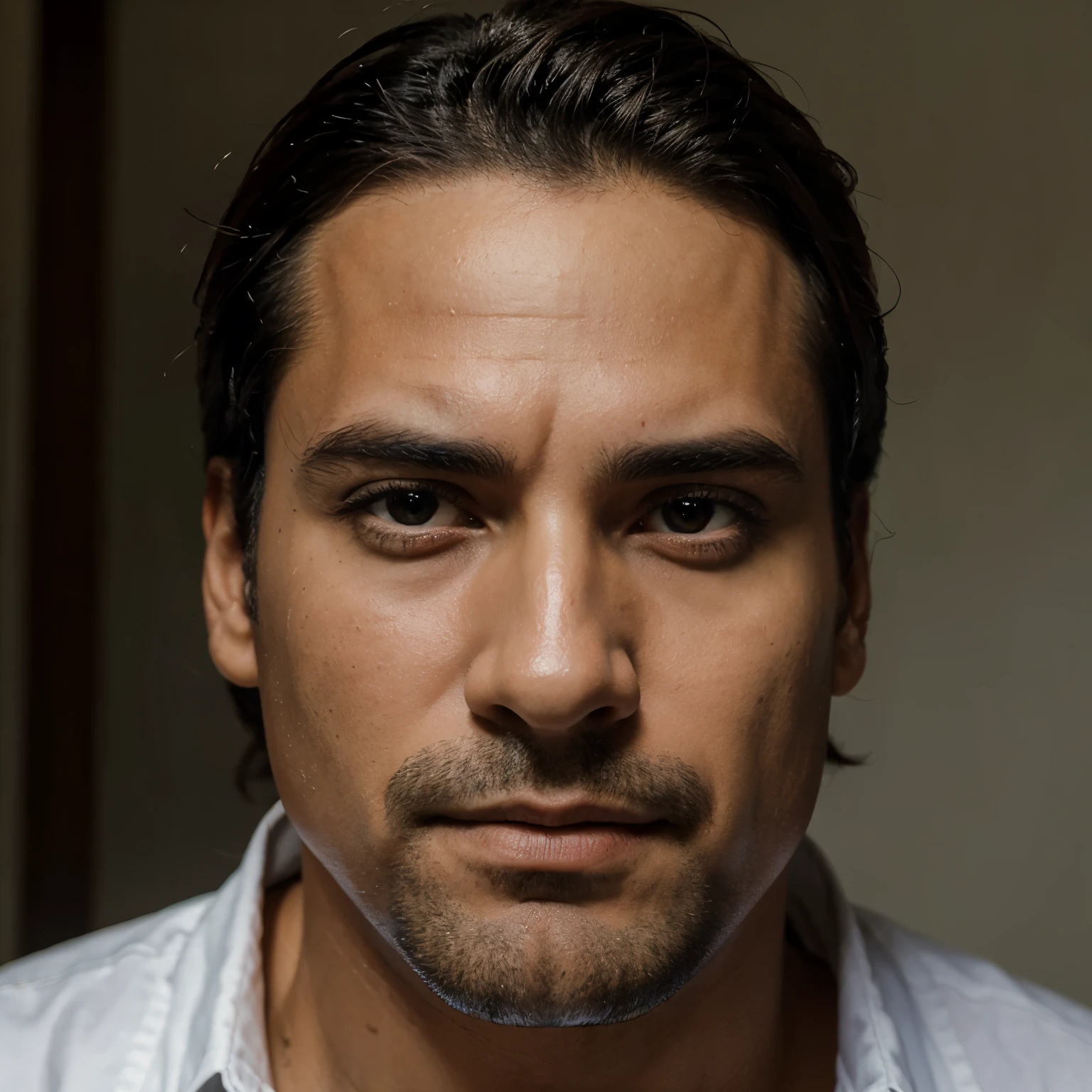 Um homem com rosto de cavalo