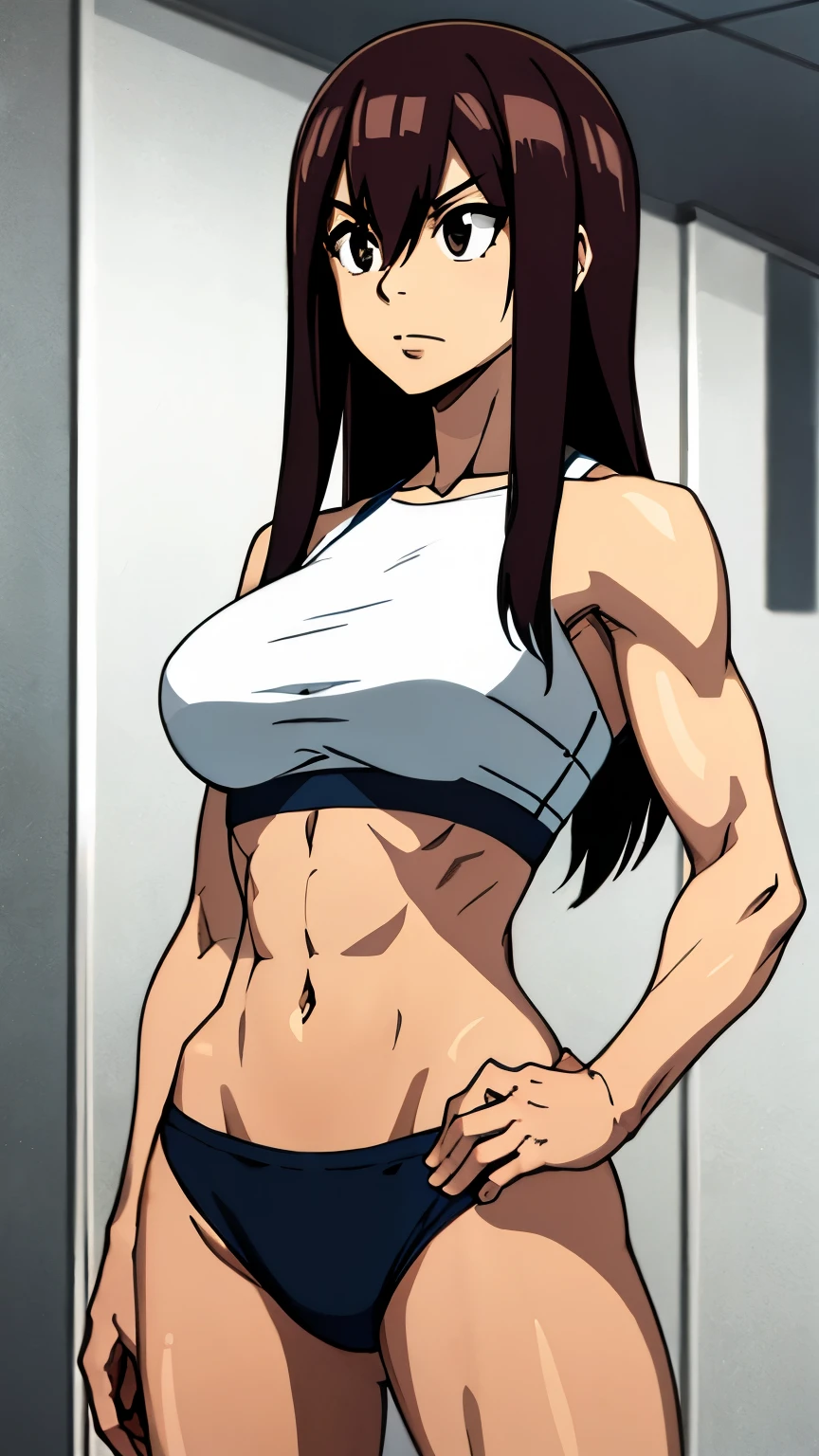  woman in a gym, well-defined body, gorgeous, pose, well datailed body, fitness girl, standing tall, erect pose, model fitness, skinny
