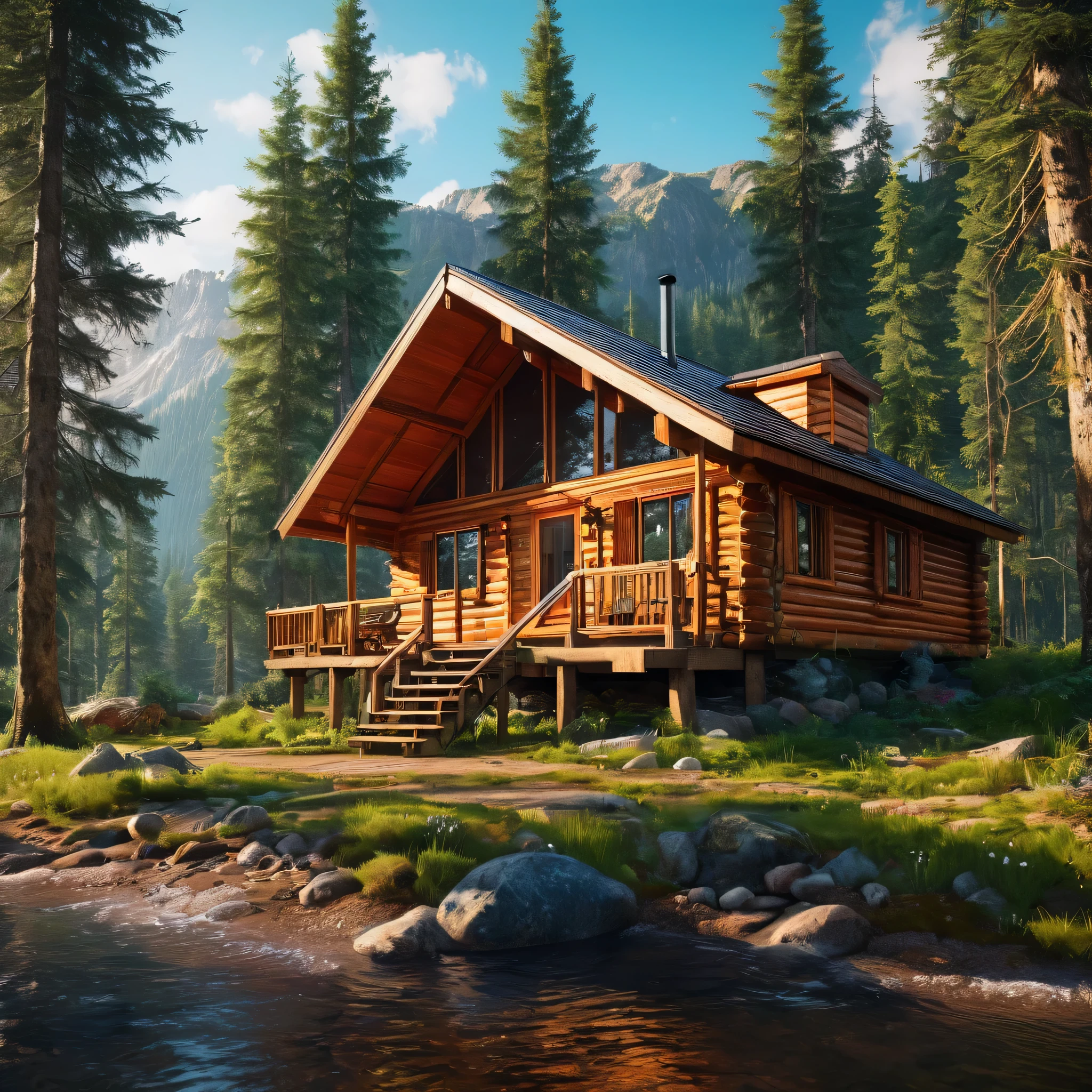 create an image demonstrating the style of ((Cabincore)) style, hyper realism, 8k high definition, vibrant colors, sharp focus, insanely detailed