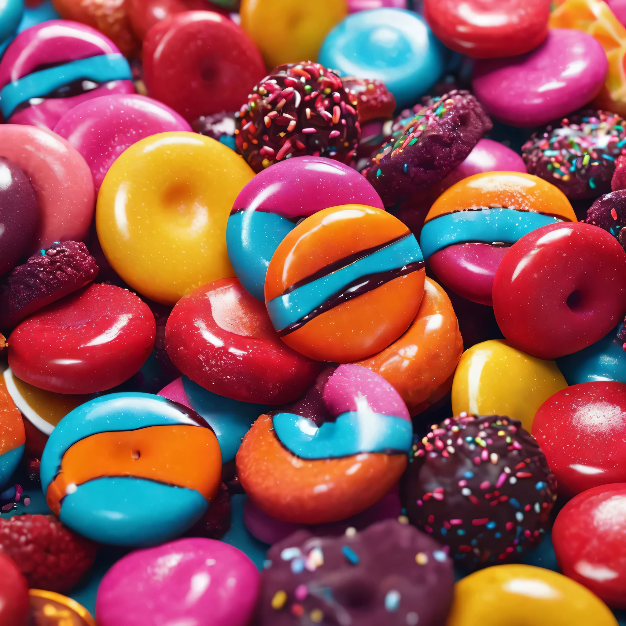 create an image demonstrating the style of ((Candycore)) style, hyper realism, 8k high definition, vibrant colors, sharp focus, insanely detailed