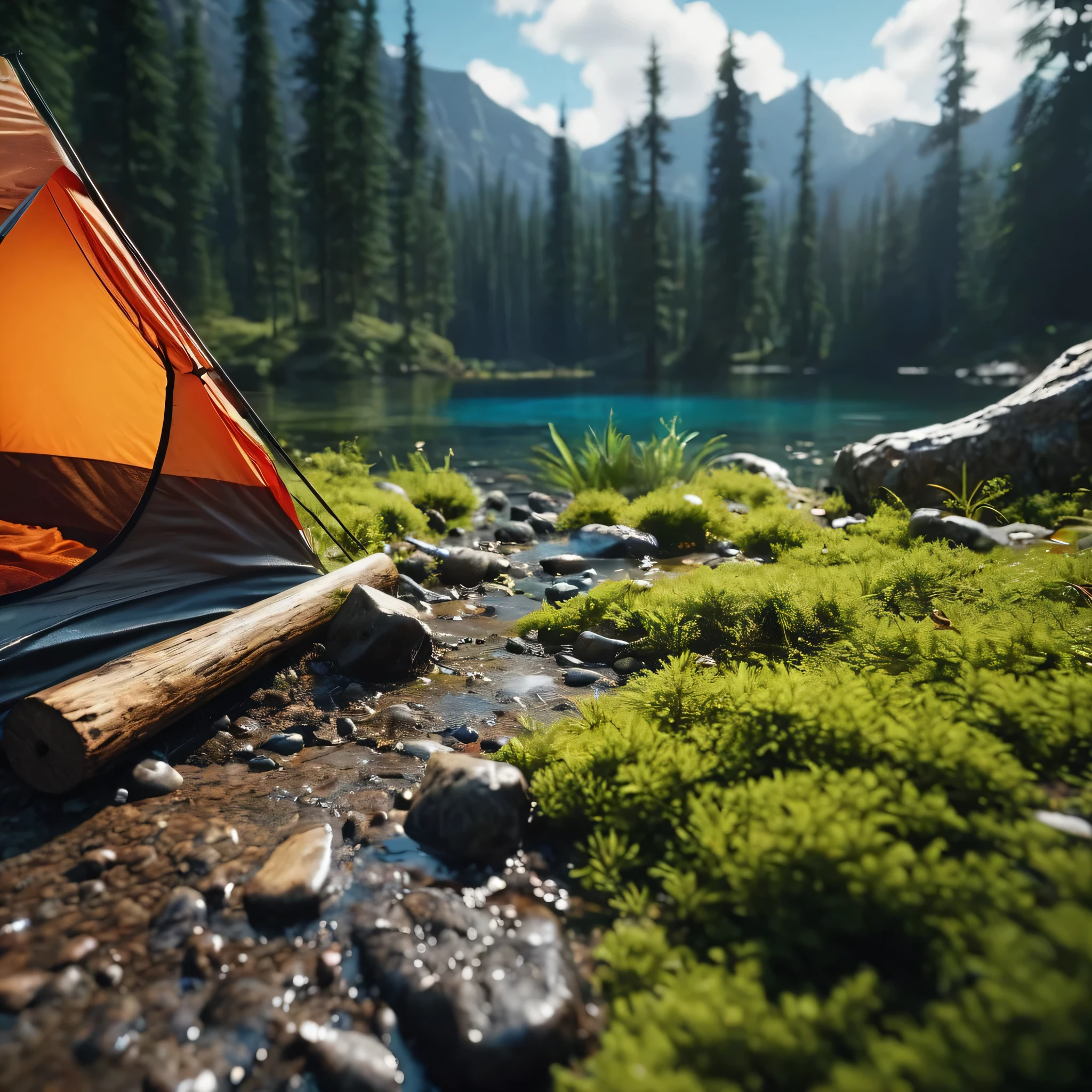 create an image demonstrating the style of ((Campcore)) style, hyper realism, 8k high definition, vibrant colors, sharp focus, insanely detailed